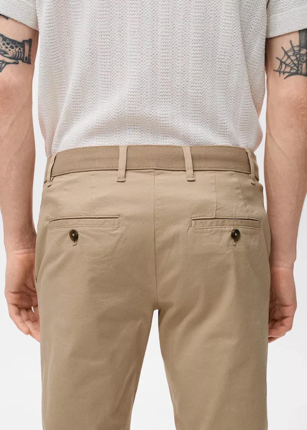 LIGHT BEIGE Prato cropped tapered chino trousers, , large image number 4