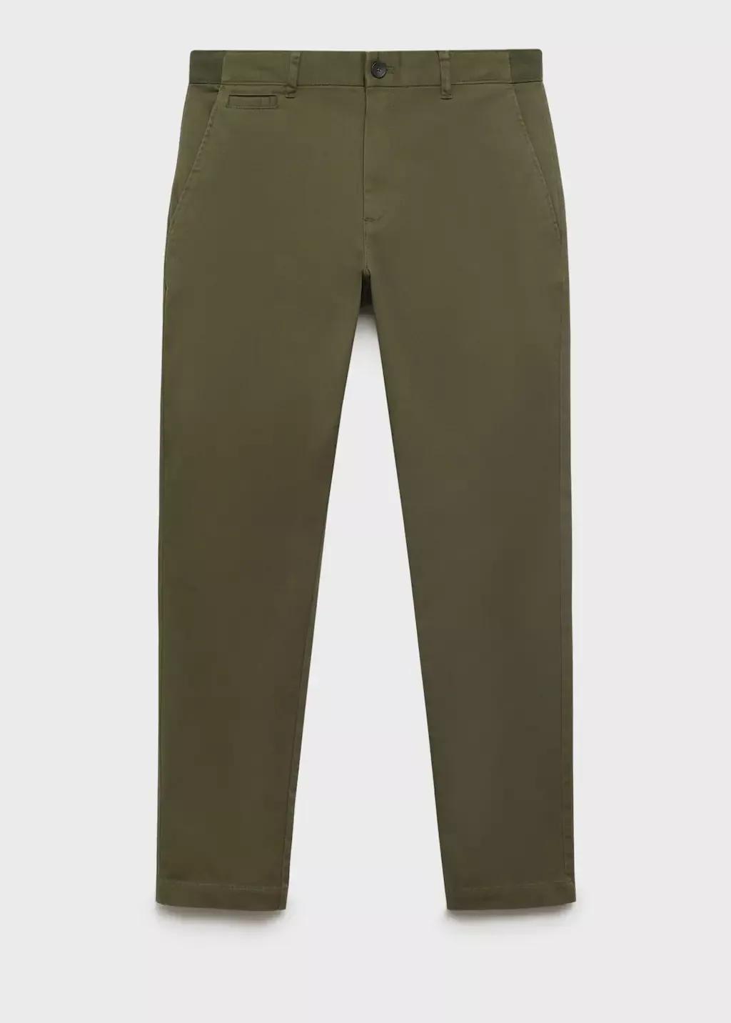 Khaki Prato Cropped Tapered Chino Pants, , large image number 3