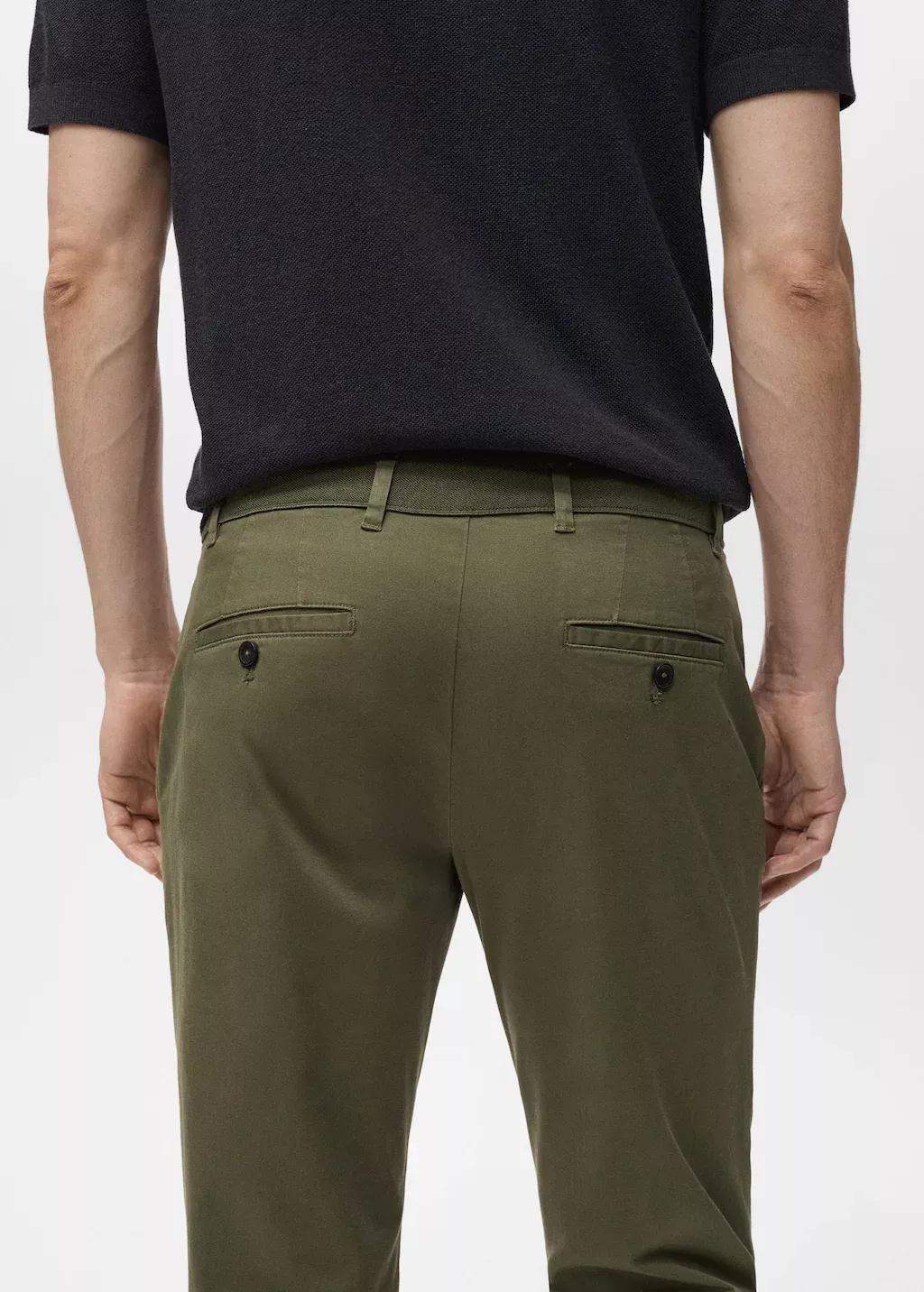 Khaki Prato Cropped Tapered Chino Pants, , large image number 4