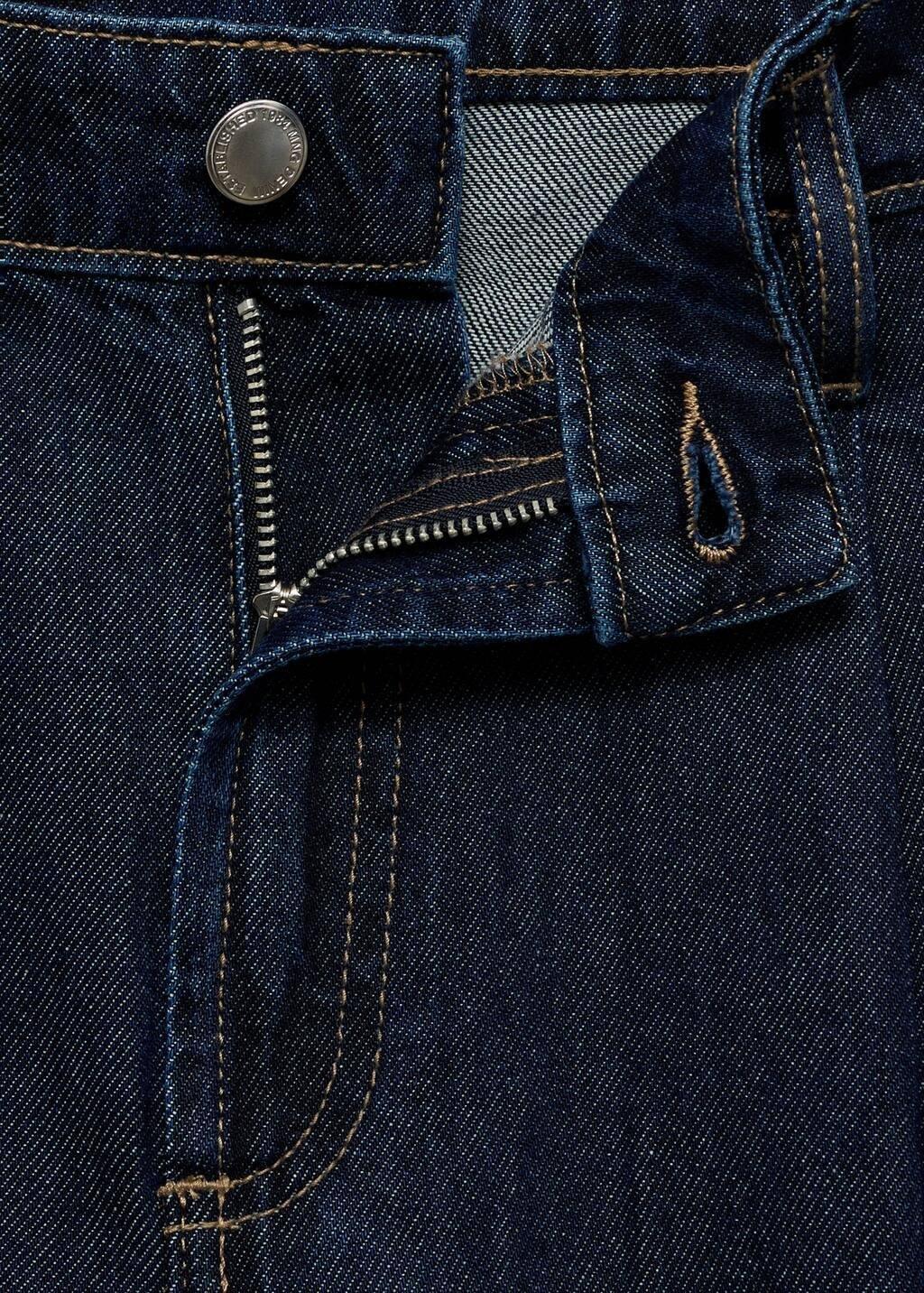 Navy Mid-Rise Denim Bermuda Shorts With Pleats, , large image number 2