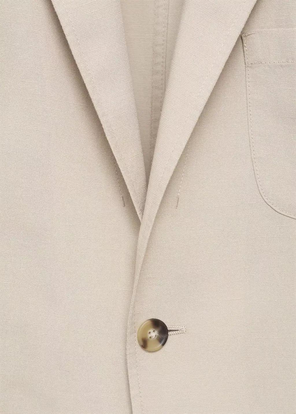 LIGHT BEIGE Slim fit linen suit blazer, , large image number 4