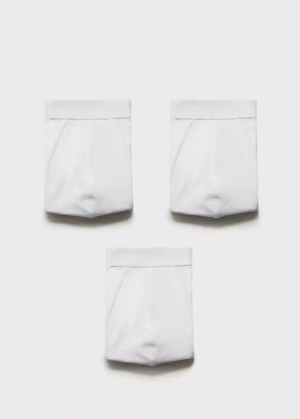 White Combined Briefs, Set Of 3, White, large image number 0