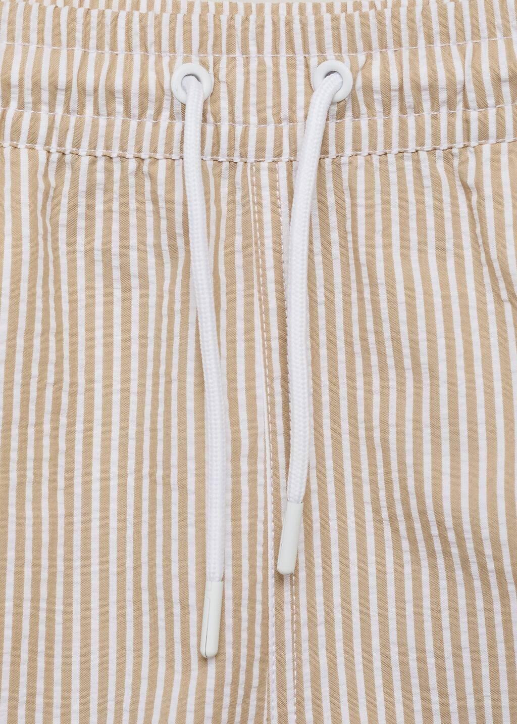 Beige Seersucker Swimming Trunks, , large image number 6