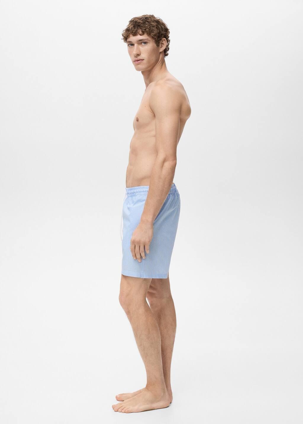 Blue Seersucker Swimming Trunks, , large image number 2