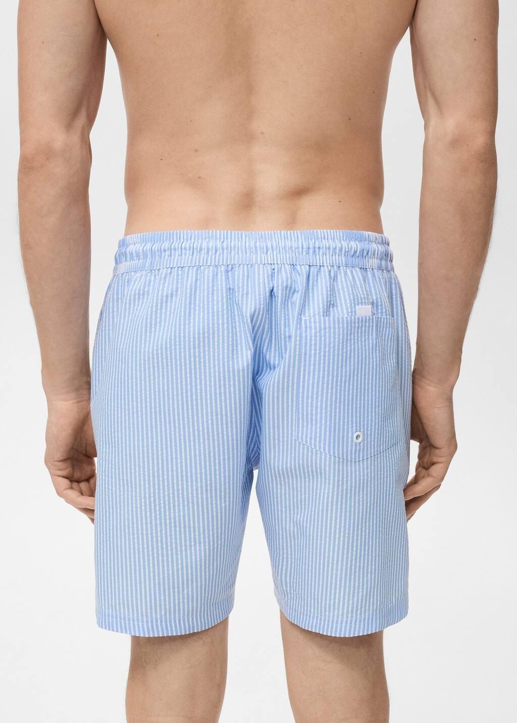 Blue Seersucker Swimming Trunks, , large image number 5