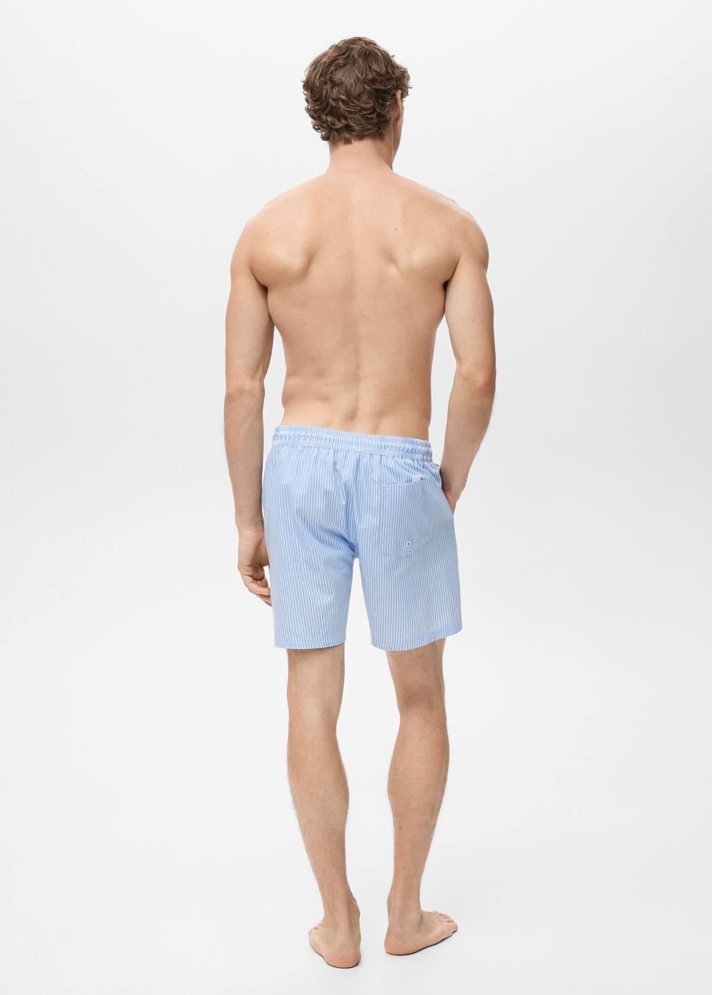 Blue Seersucker Swimming Trunks, , large image number 7