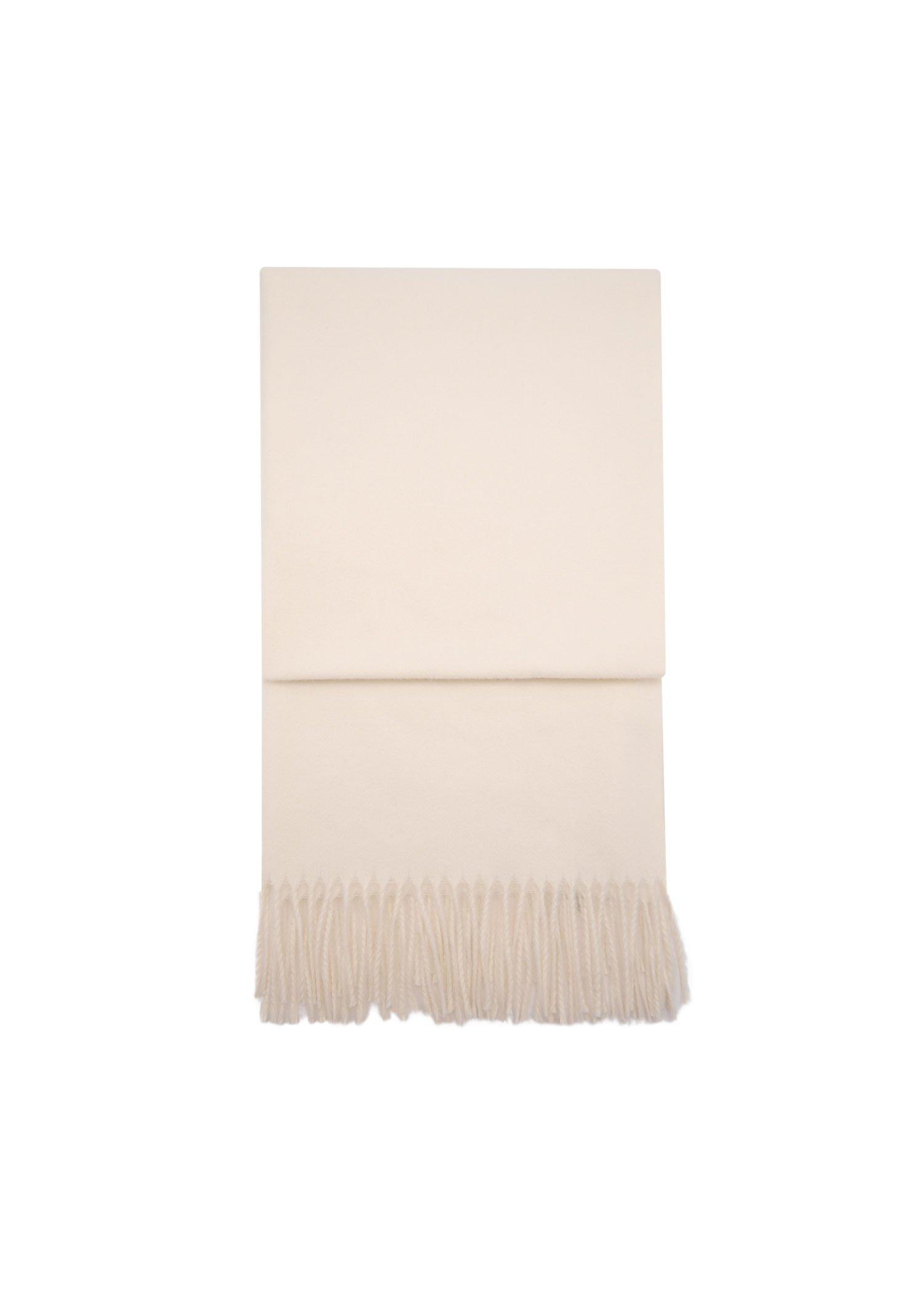 Cream Fringed Edge Scarf, 0201_05, large image number 2
