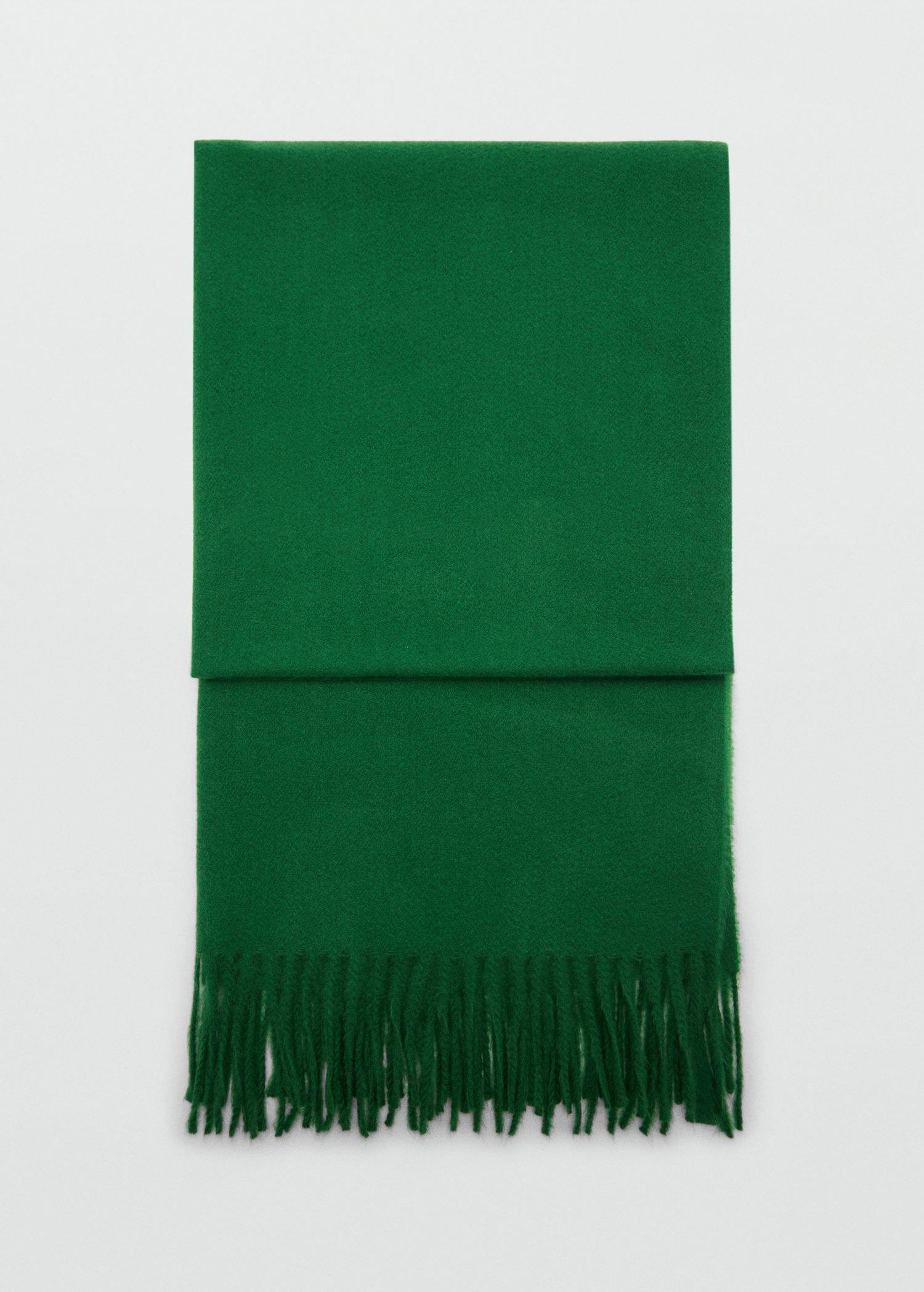GREEN Fringed edge scarf, 0201_43, large image number 1