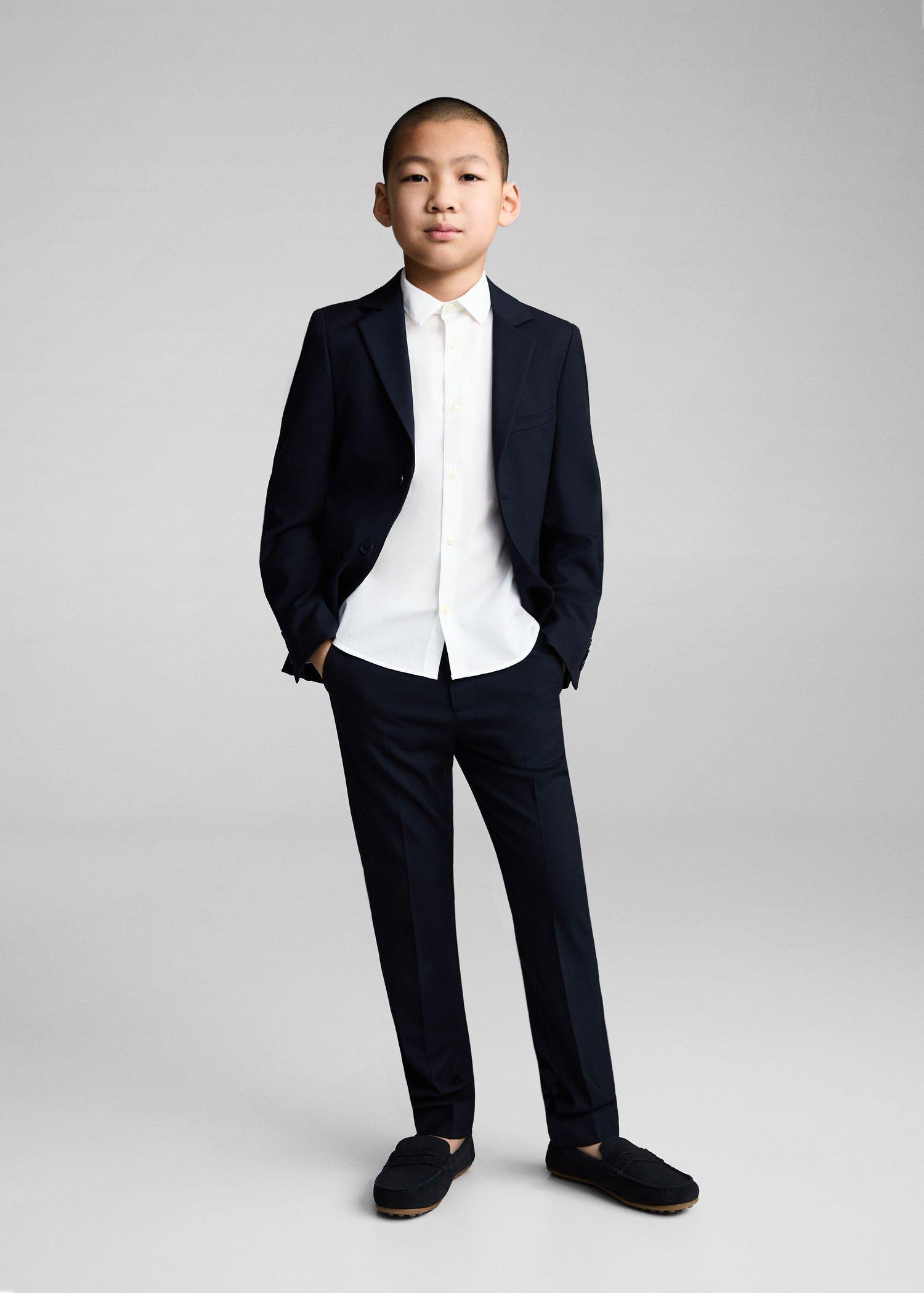White Oxford Cotton Shirt, Kids Boy, , large image number 1
