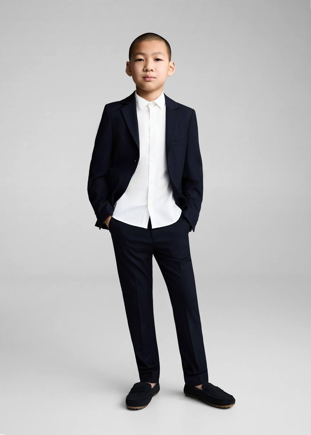 White Oxford Cotton Shirt, Kids Boy, White, large image number 5