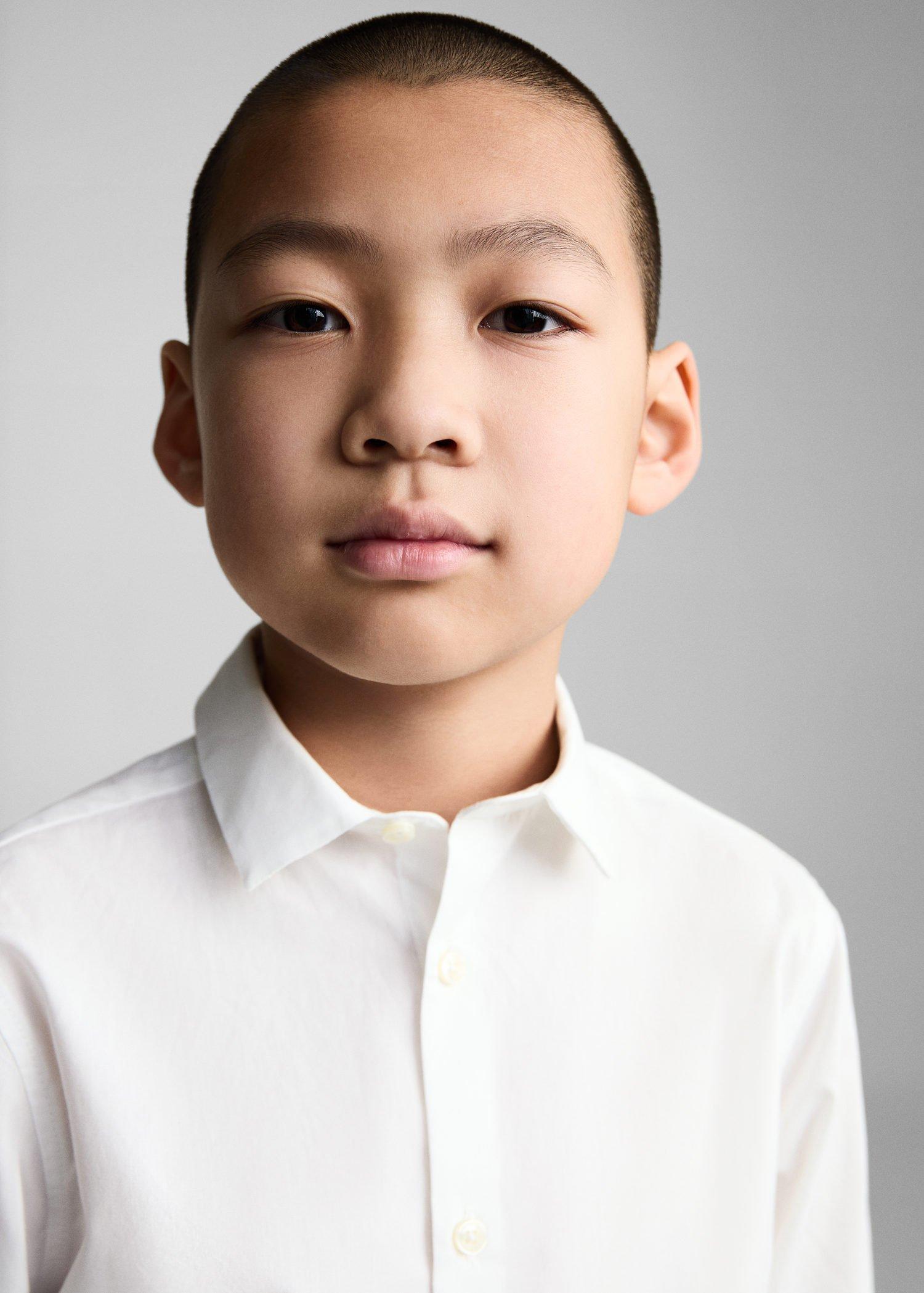 White Oxford Cotton Shirt, Kids Boy, White, large image number 6