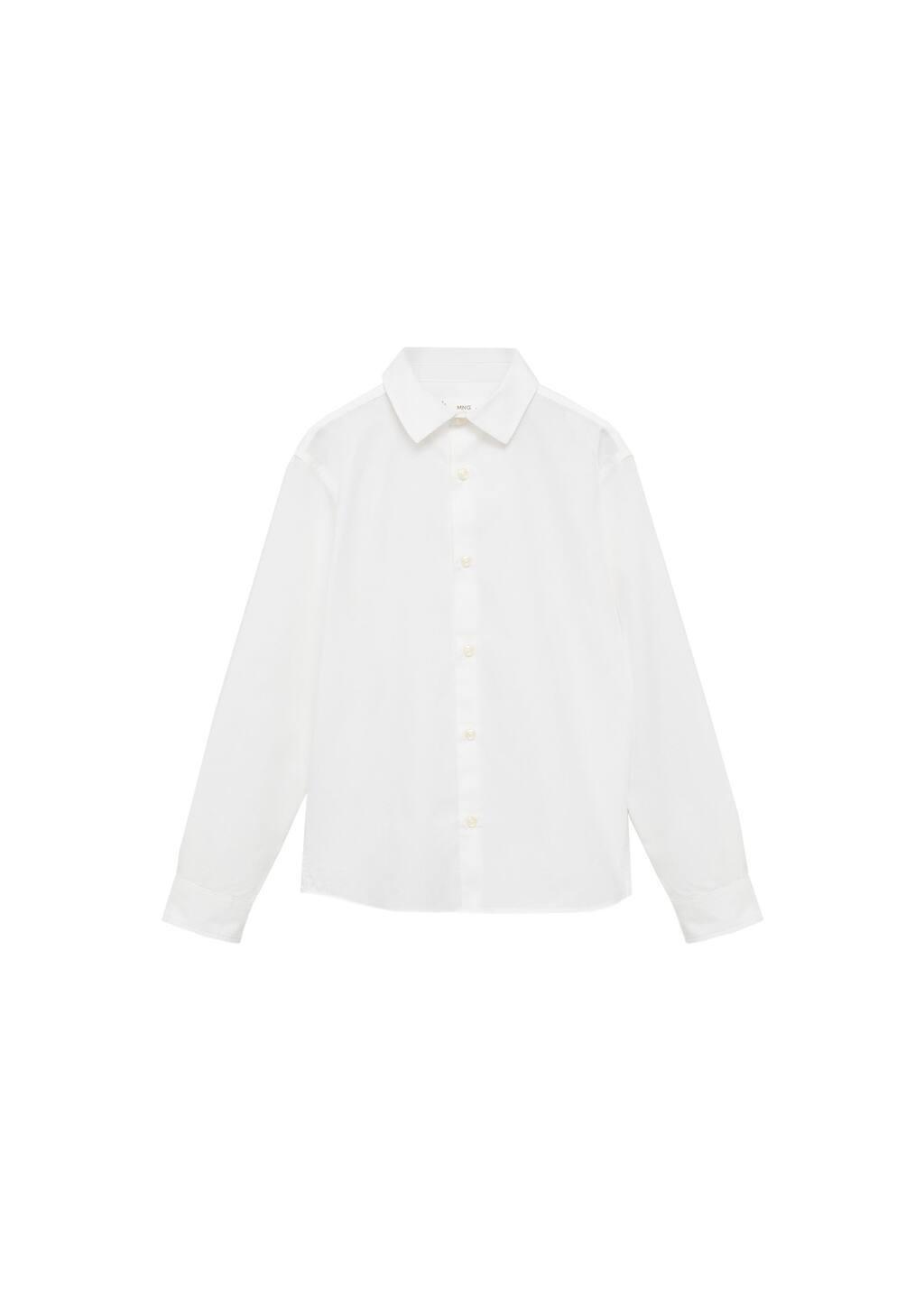 White Oxford Cotton Shirt, Kids Boy, White, large image number 7