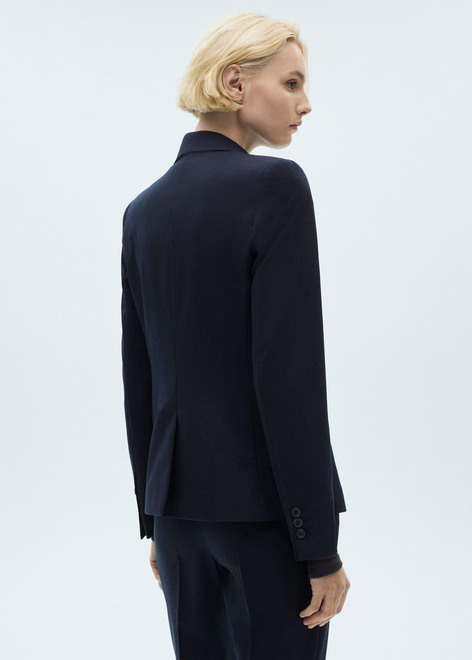 Navy Fitted Suit Jacket, Navy, large image number 2
