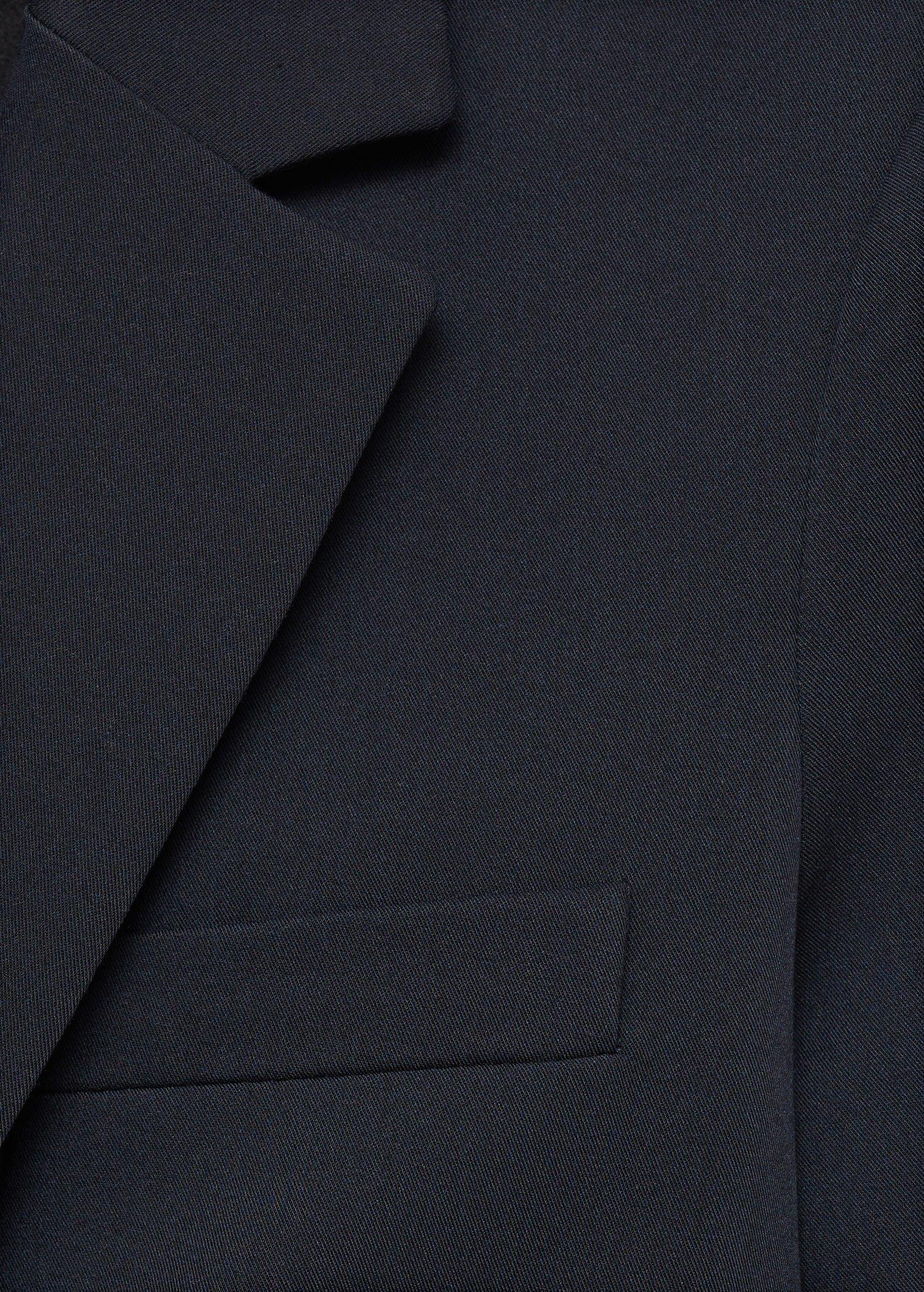 Navy Fitted Suit Jacket, Navy, large image number 6