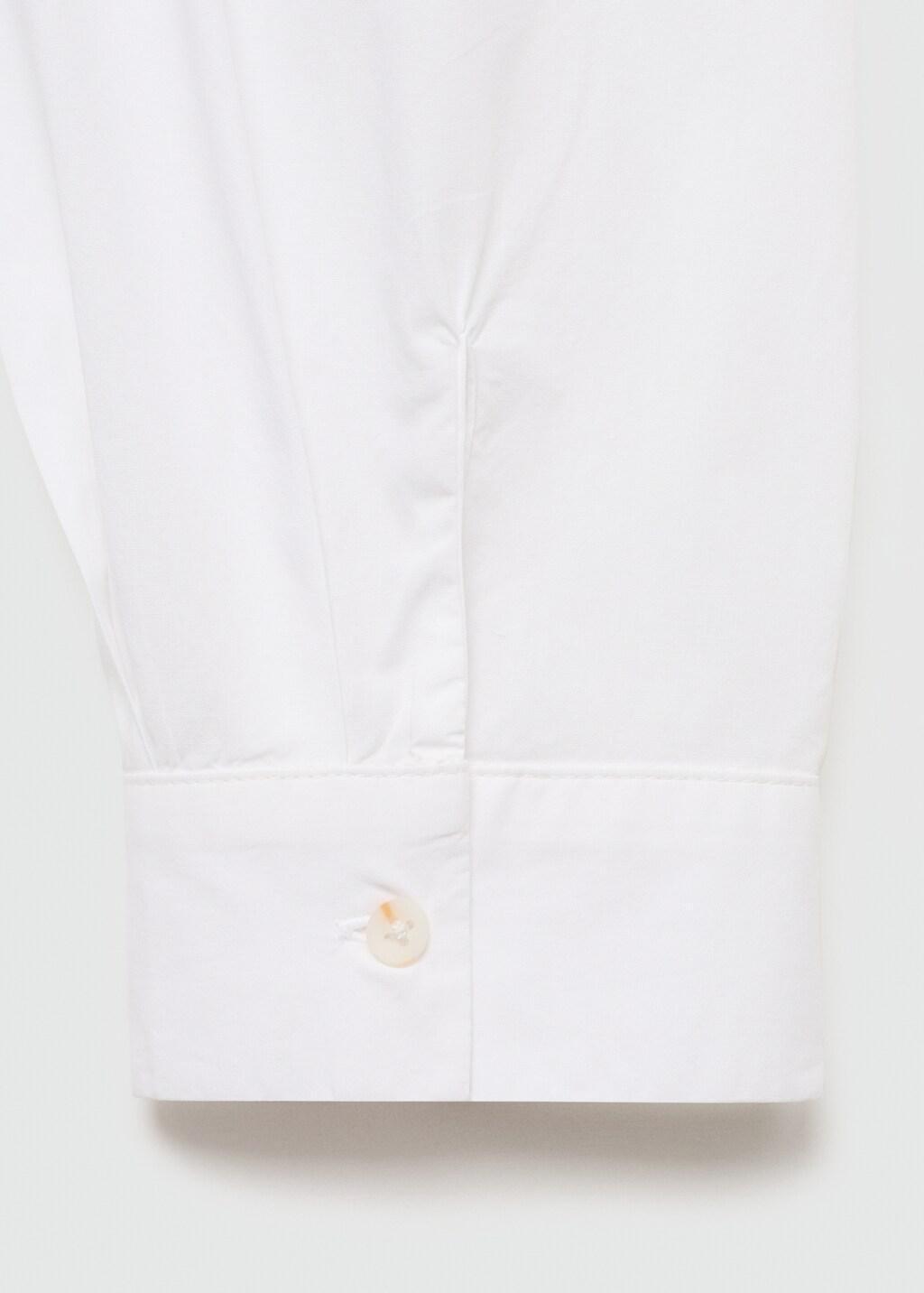 White Cotton Shirt With Decorative Button, Natural White, large image number 10