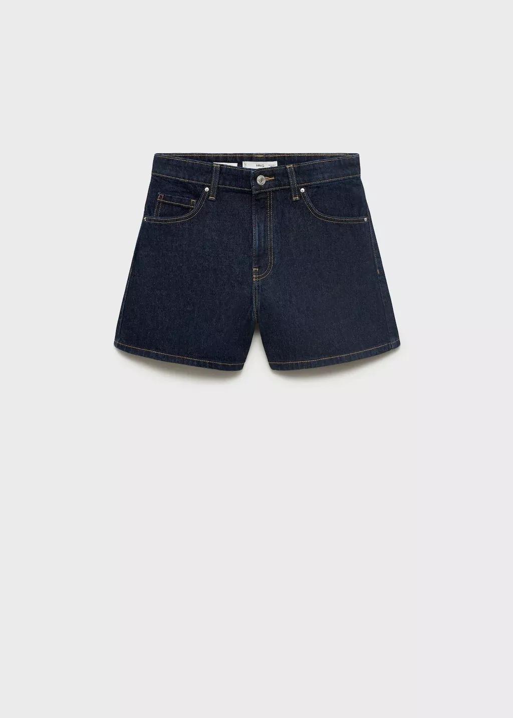 OPEN BLUE High-waisted straight-fit denim shorts, , large image number 3