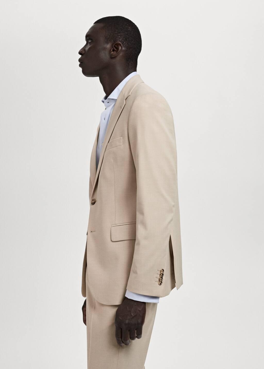 Beige Milan Slim-Fit Suit Jacket, Light Beige, large image number 2