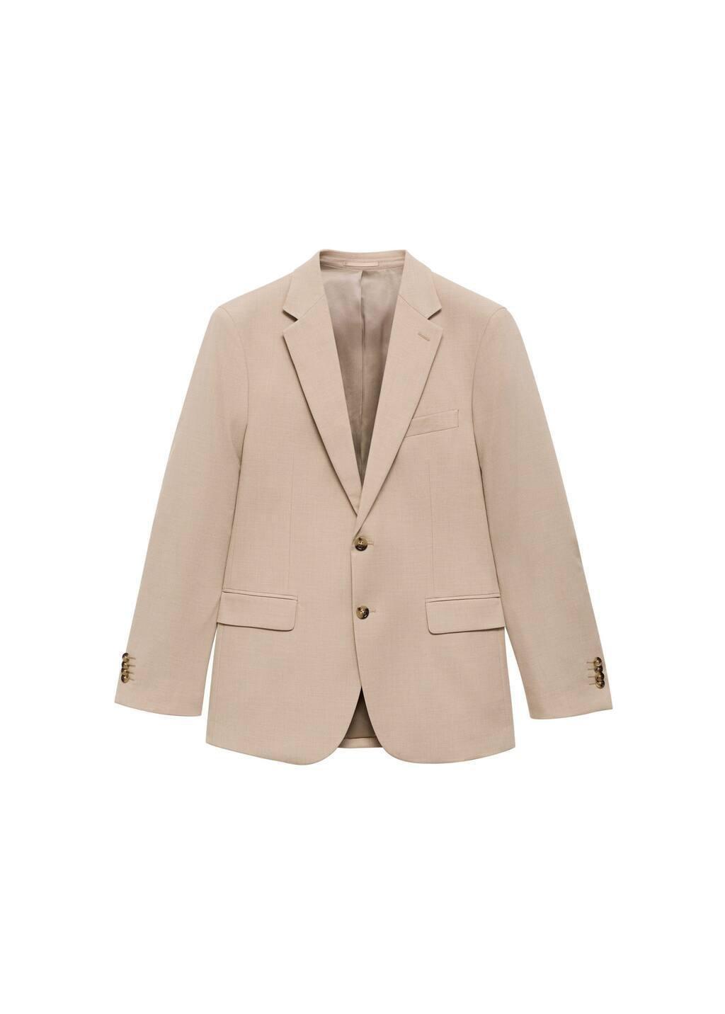 Beige Milan Slim-Fit Suit Jacket, Light Beige, large image number 4