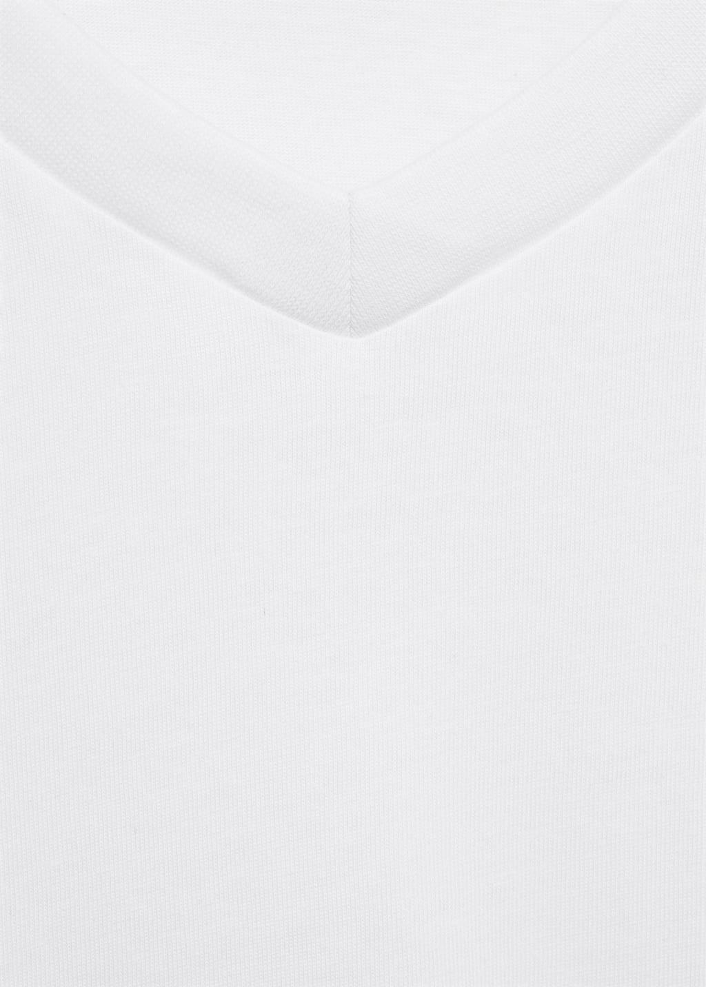White V-Neck T-Shirt, , large image number 4