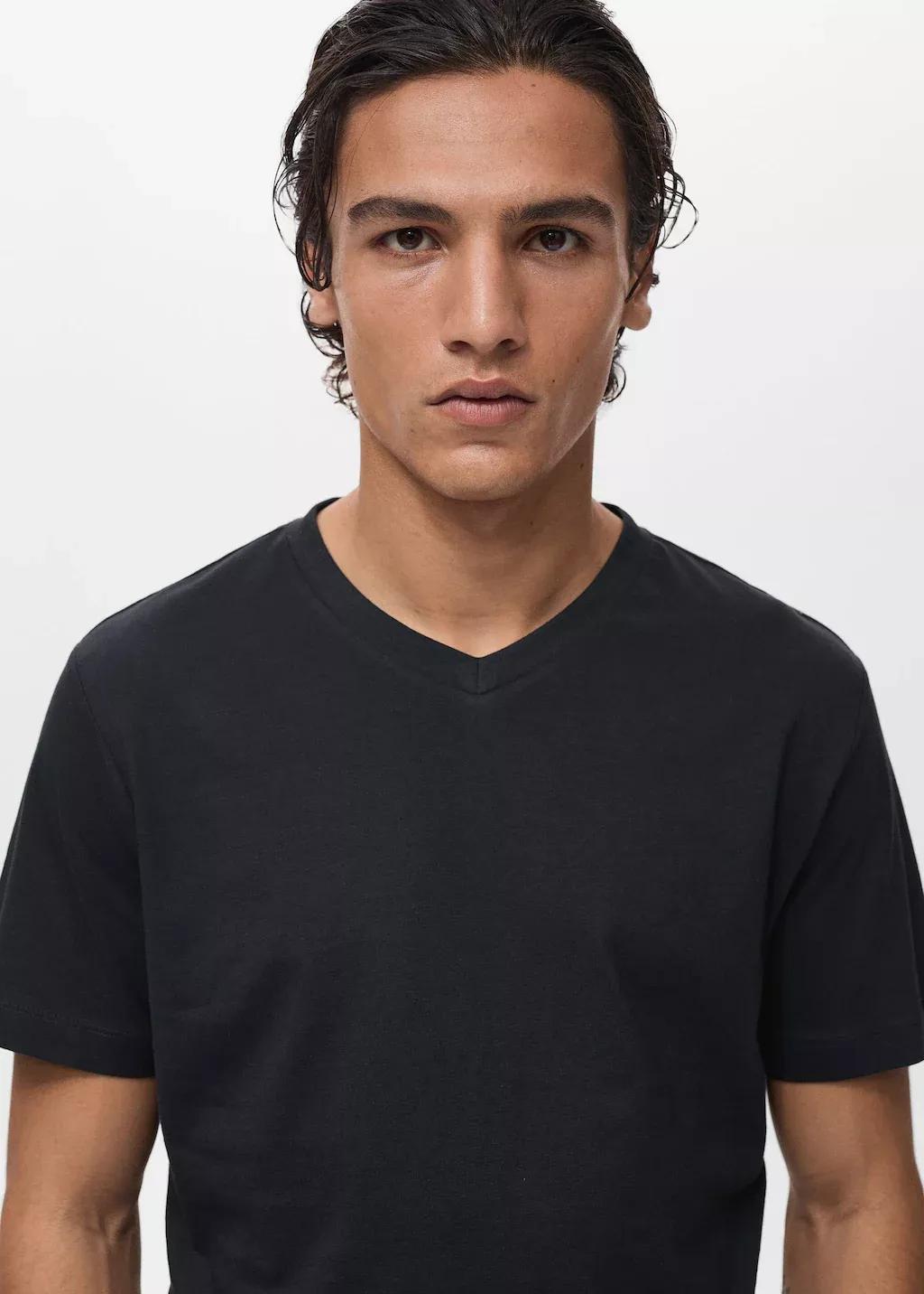 Navy V-Neck T-Shirt, , large image number 1