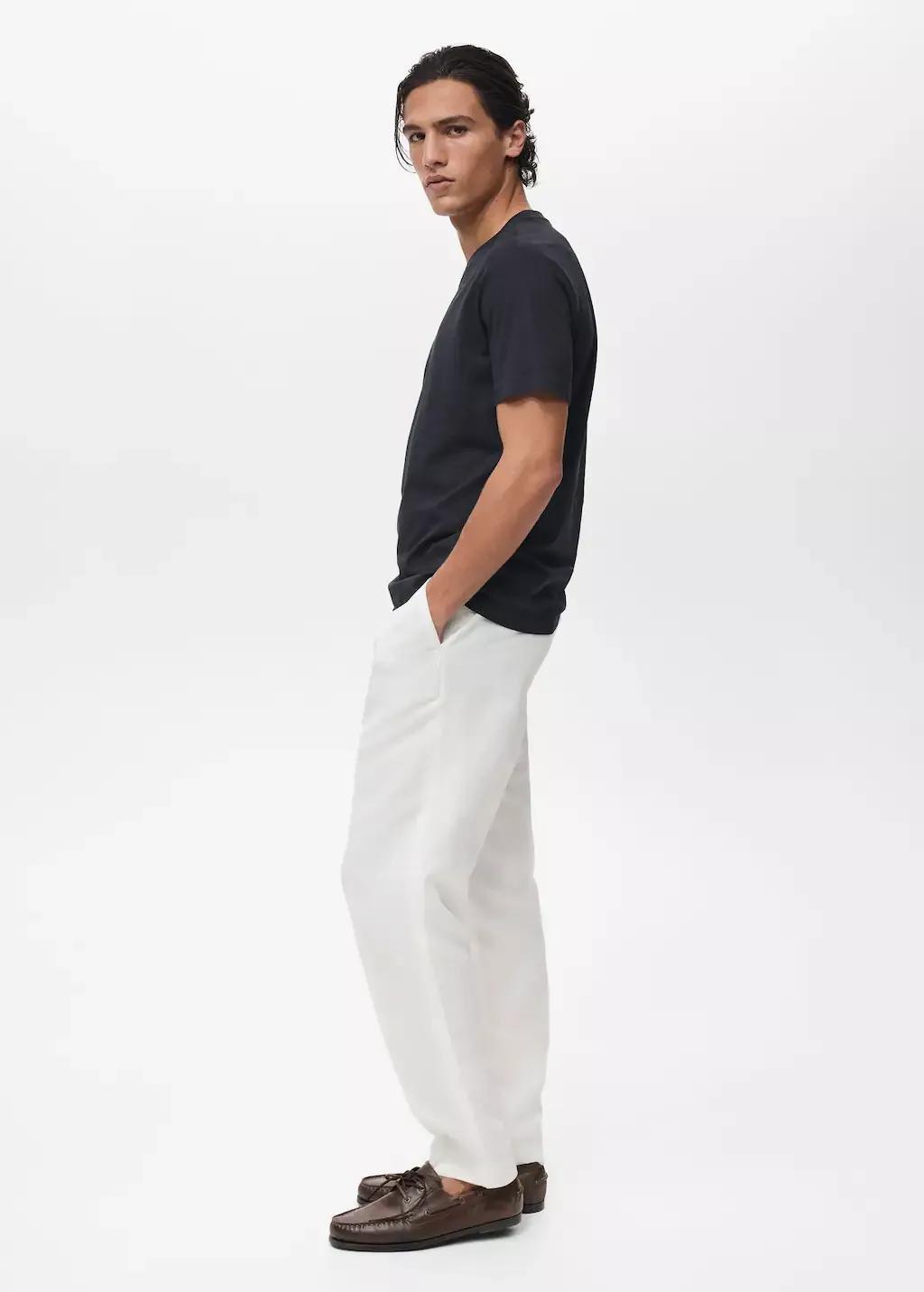 Navy V-Neck T-Shirt, , large image number 2