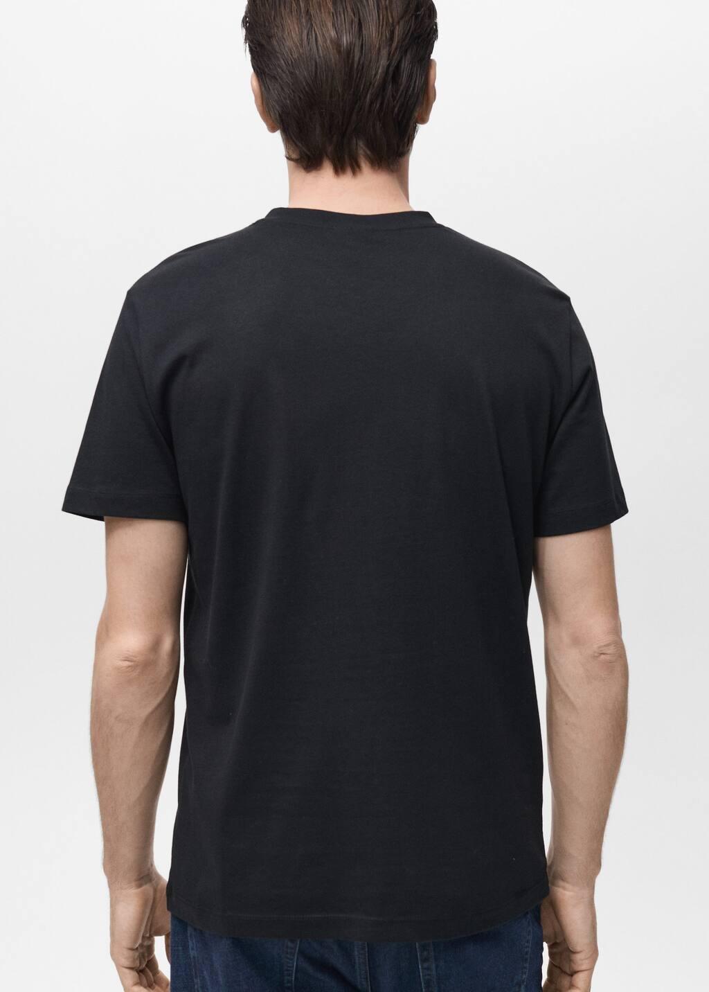 Black V-Neck T-Shirt, , large image number 5