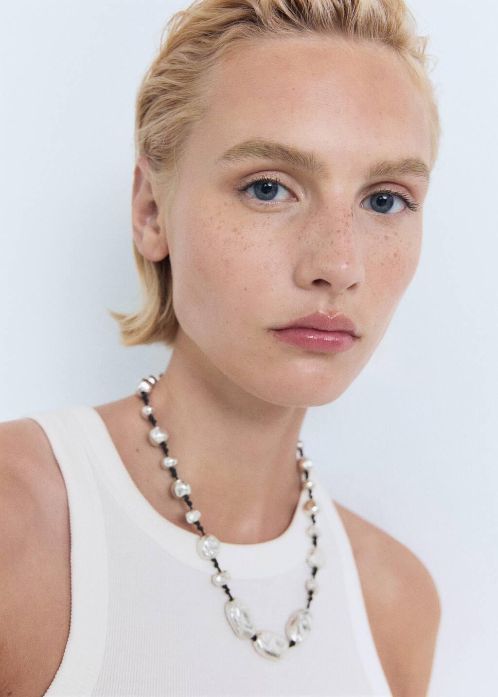 White Ribbed Cotton-Blend Top, White, medium