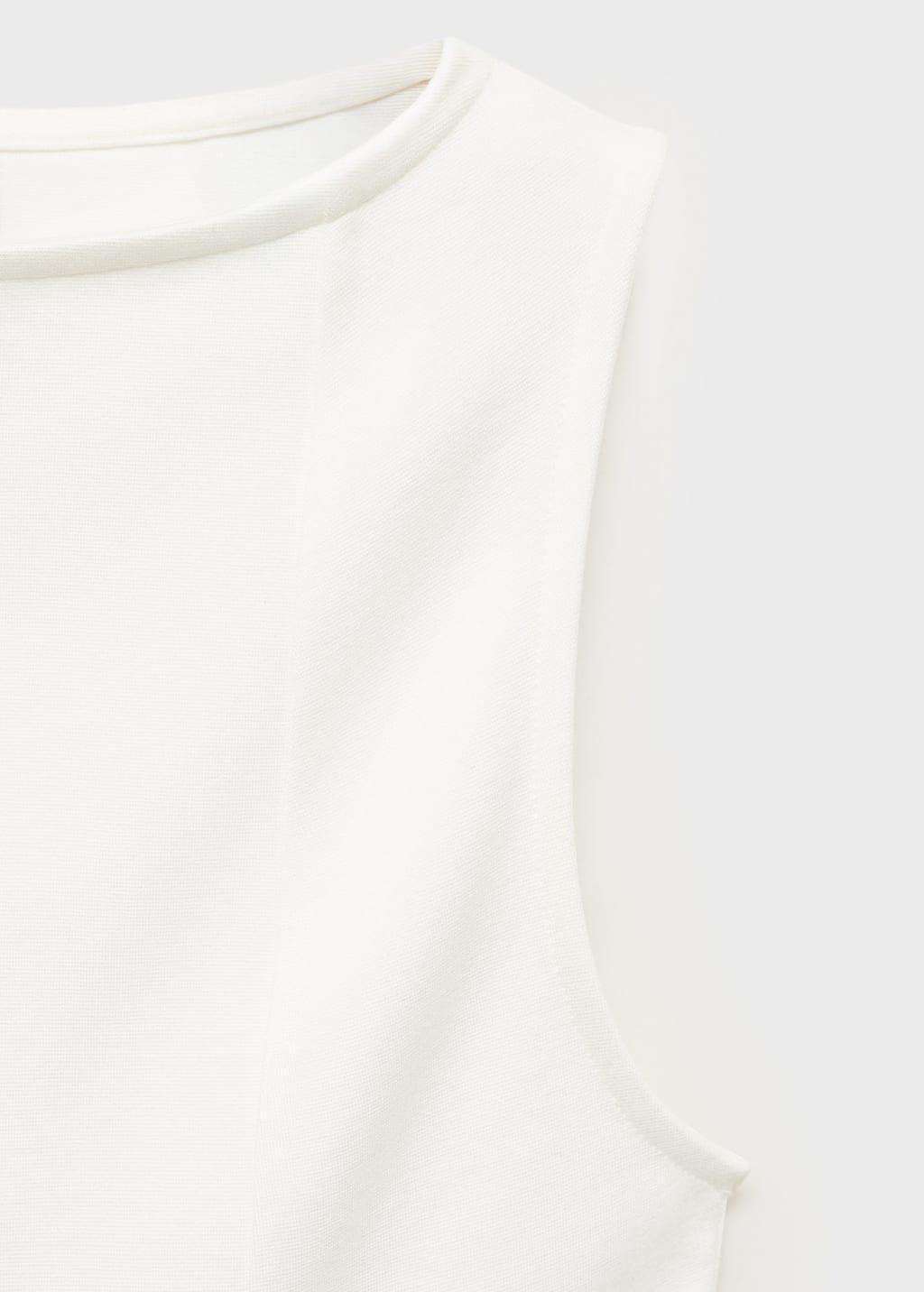 WHITE Peplum top with seam detail, , large image number 5