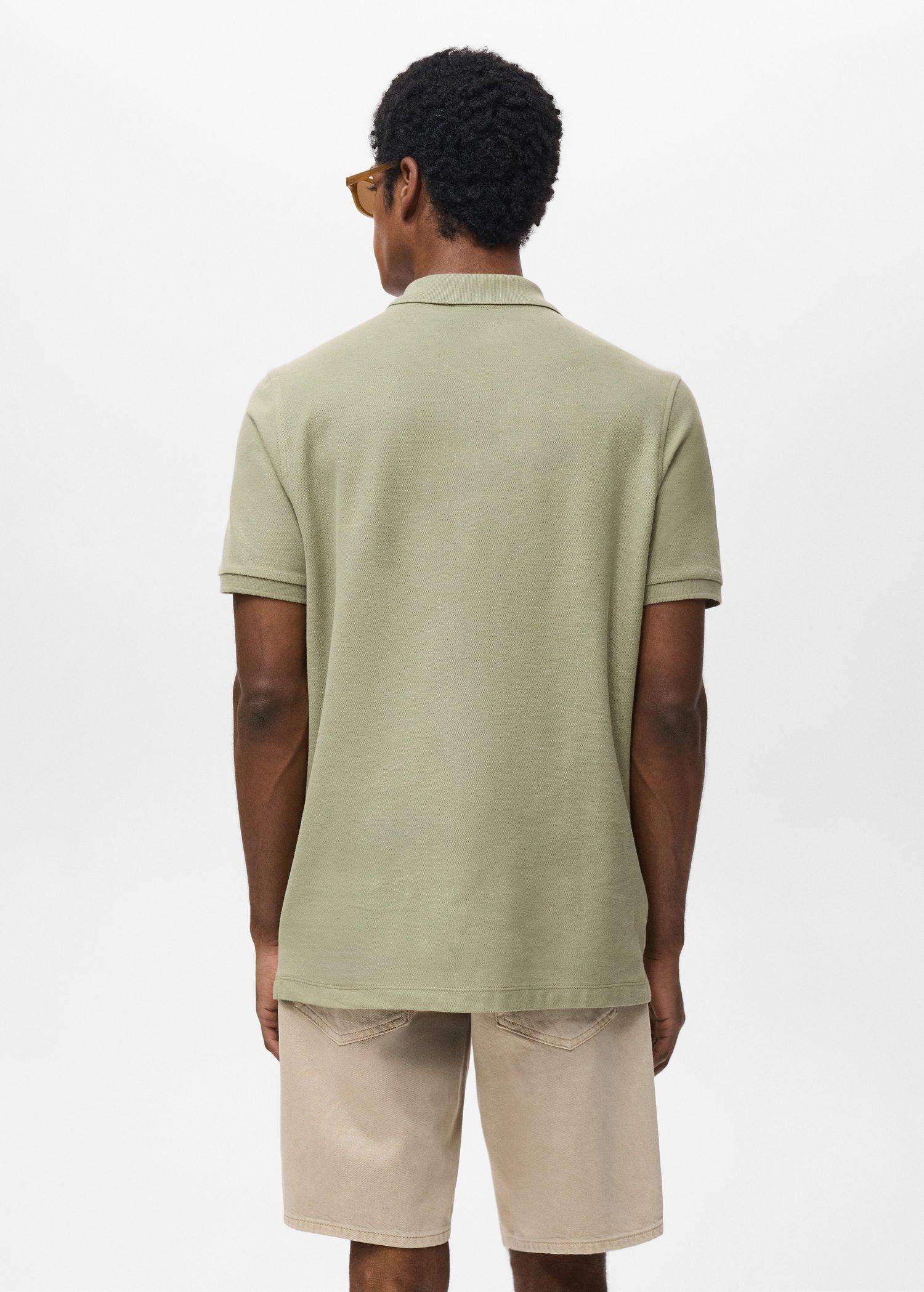 Khaki Regular-Fit Cotton Pique Polo Shirt, Beige - Khaki, large image number 2