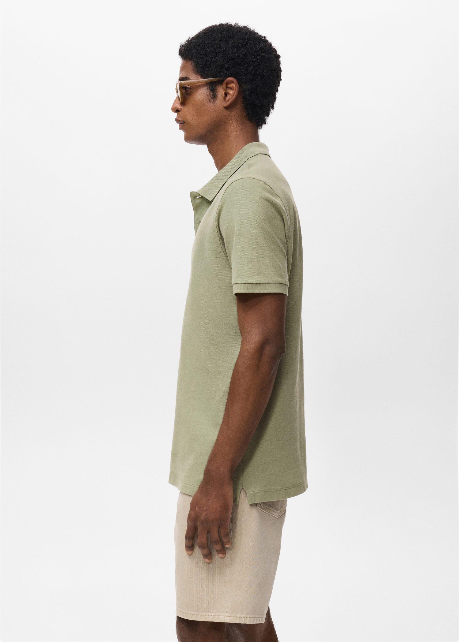 Khaki Regular-Fit Cotton Pique Polo Shirt, Beige - Khaki, large image number 4