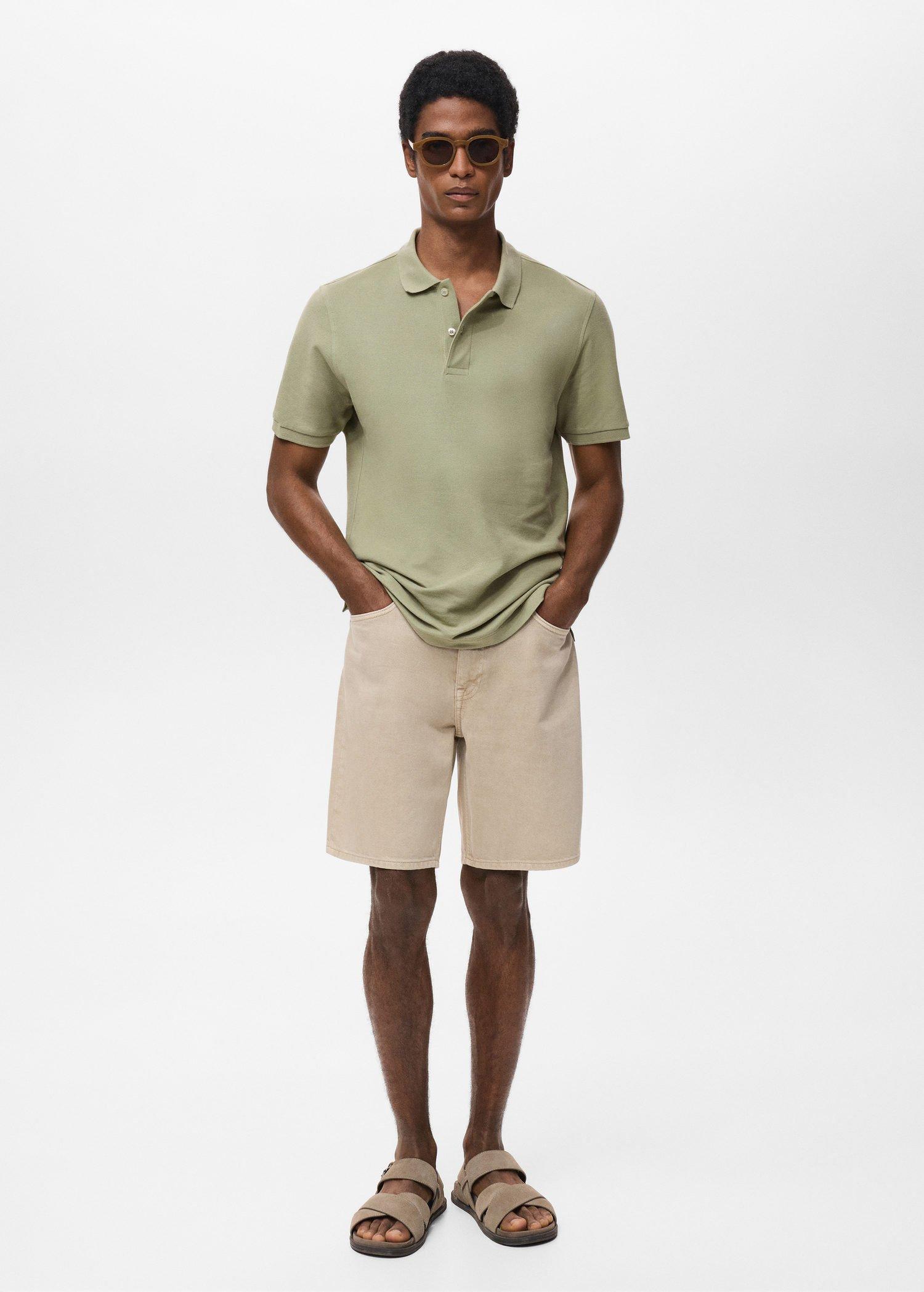 Khaki Regular-Fit Cotton Pique Polo Shirt, Beige - Khaki, large image number 8