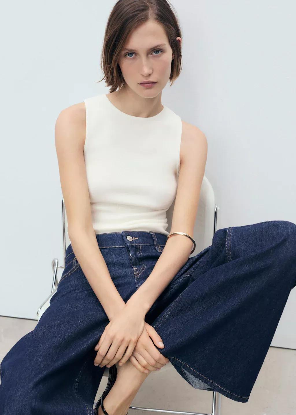 LIGHT BEIGE Fine-knit top, , large image number 2