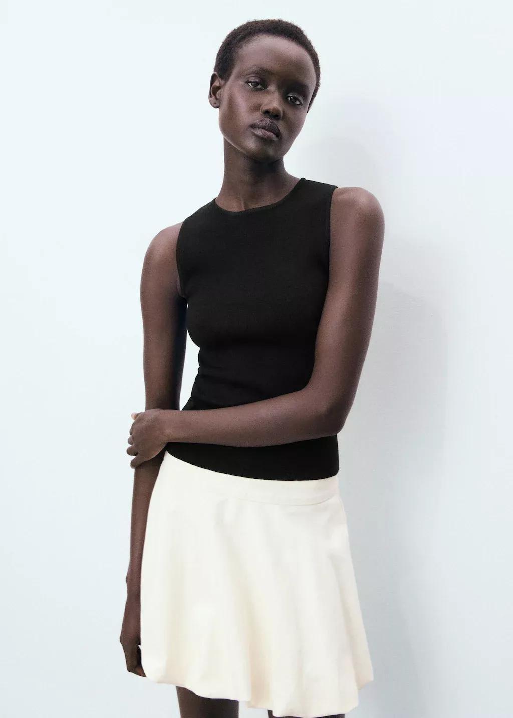 BLACK Fine-knit top, , large image number 0
