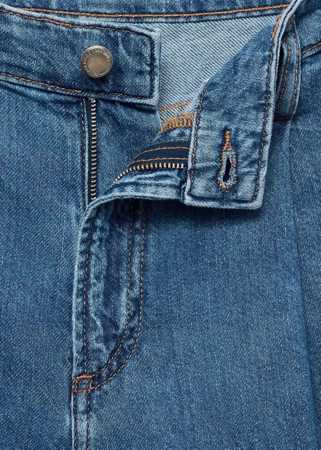 OPEN BLUE Mid-rise denim bermuda shorts with pleats, , large image number 7