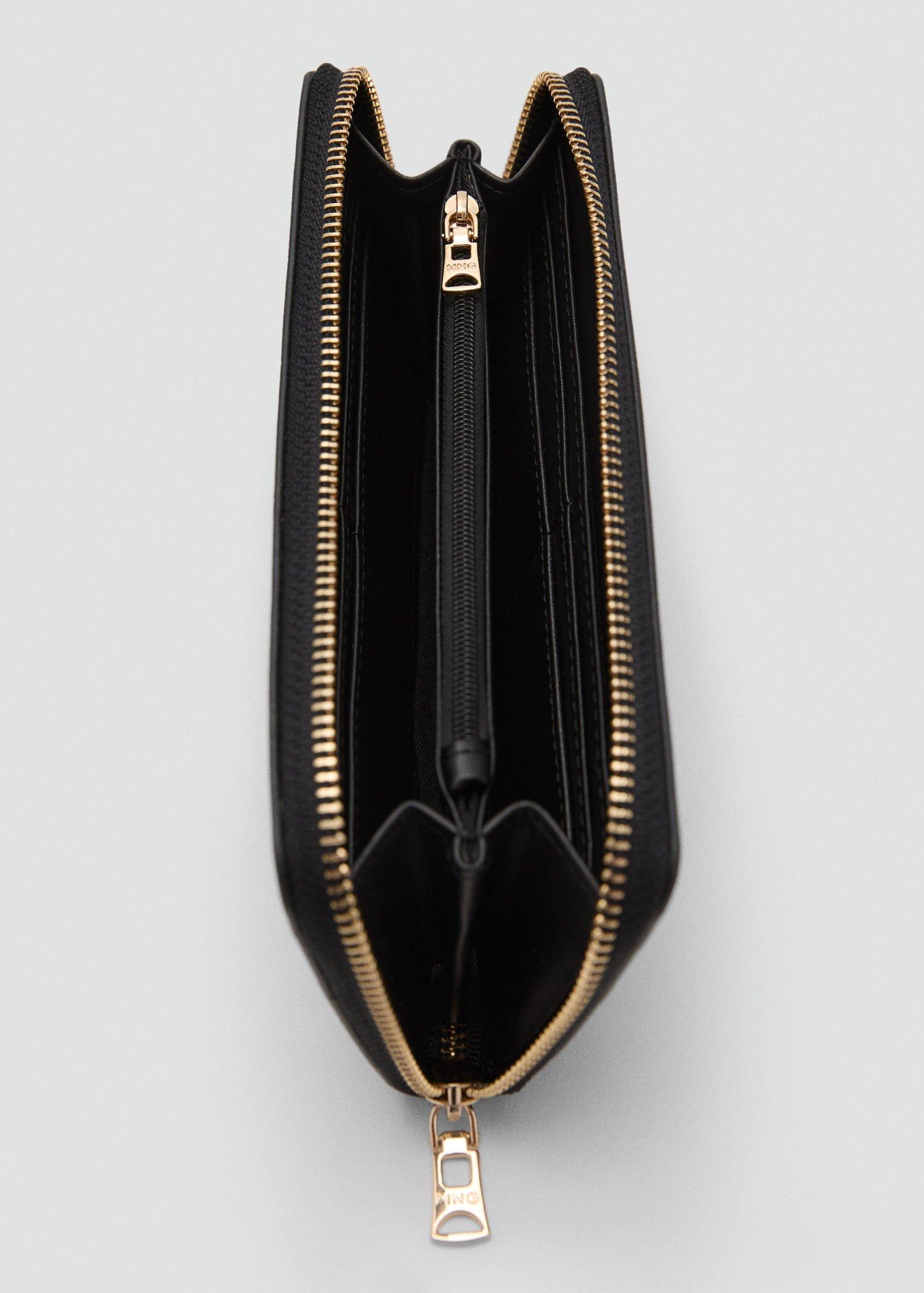 Black Saffiano-Effect Wallet, Black, large image number 2
