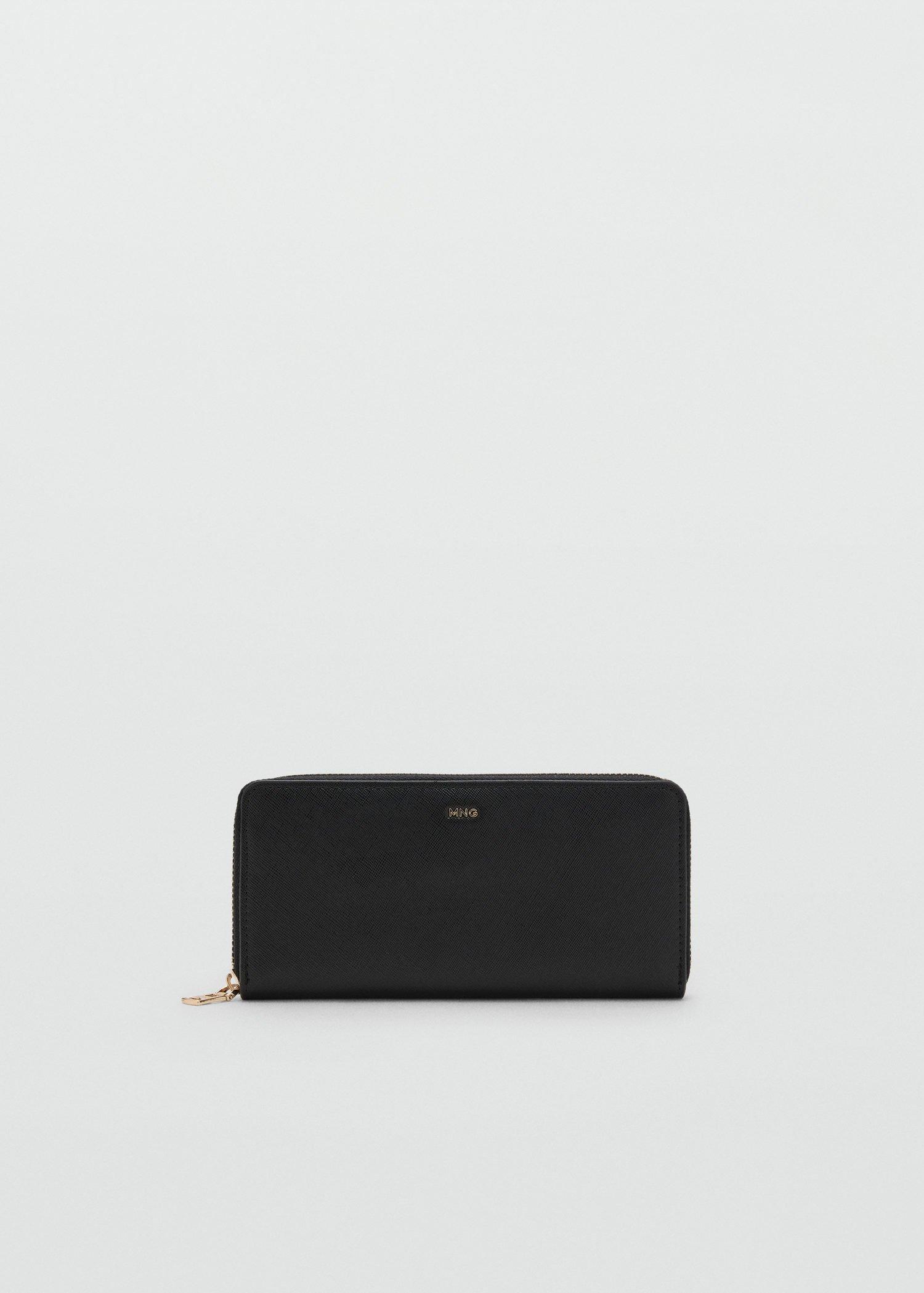 Black Saffiano-Effect Wallet, Black, large image number 3