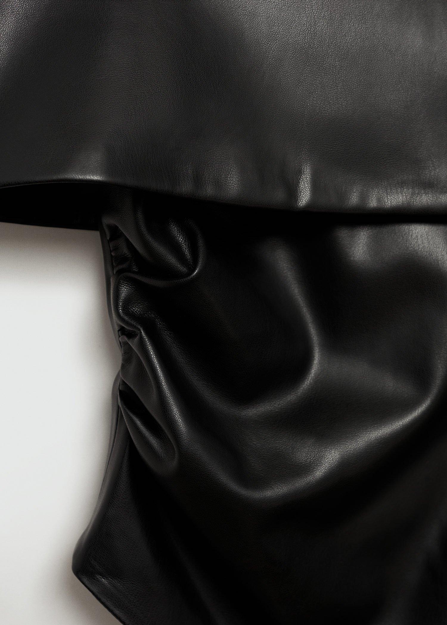 BLACK Leather-effect top with open shoulders, Black, large image number 12