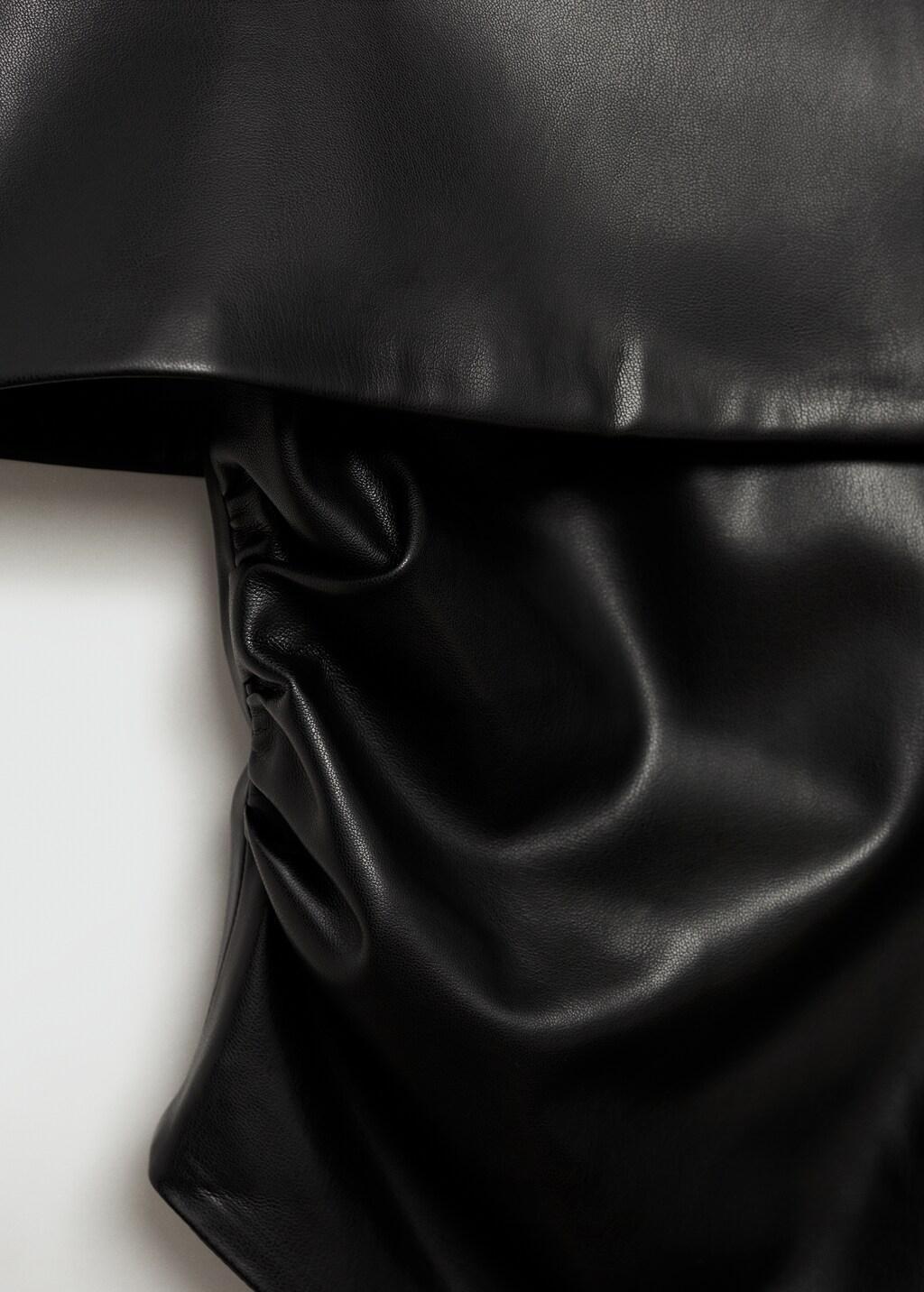 BLACK Leather-effect top with open shoulders, Black, large image number 13