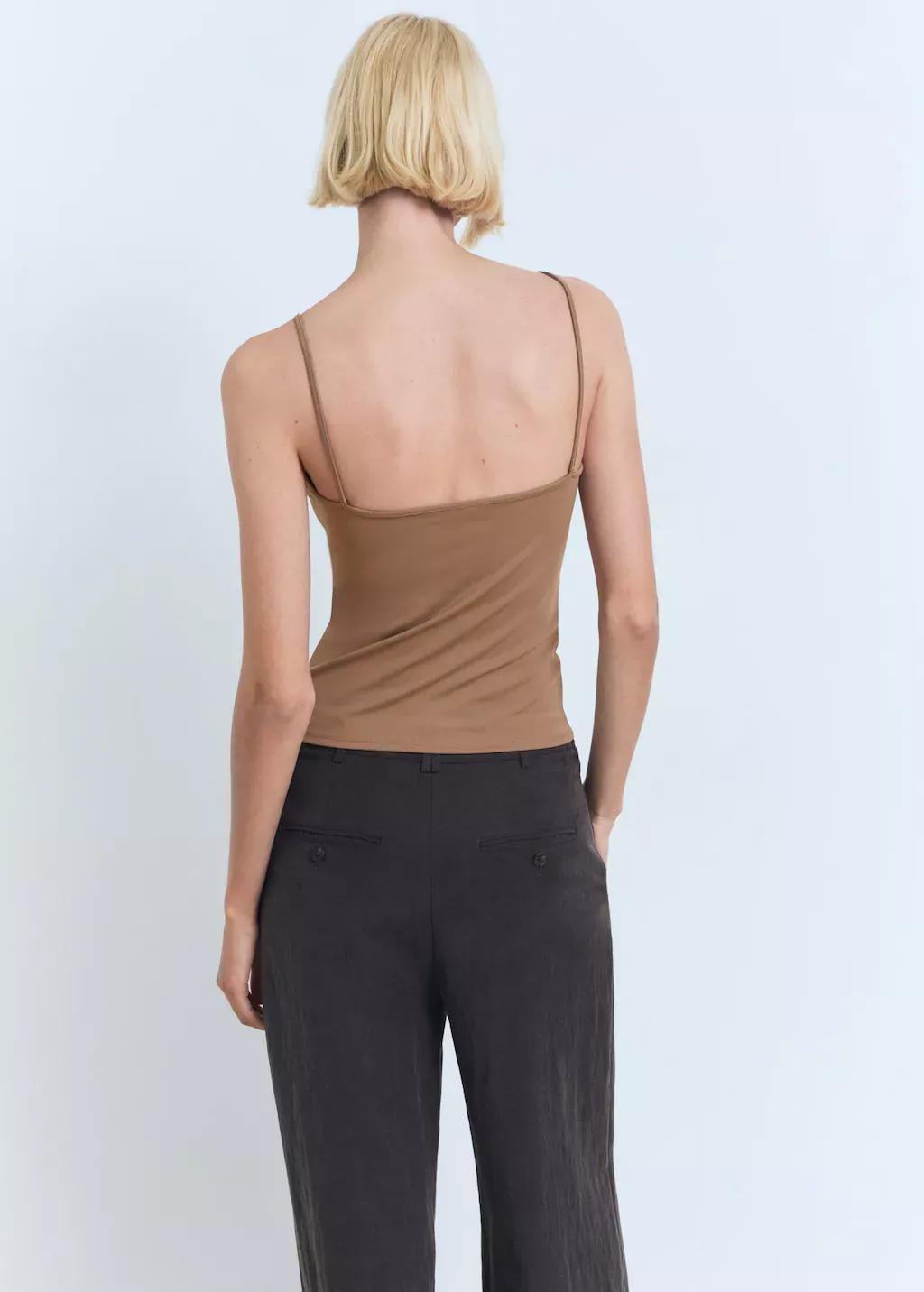 BROWN Spaghetti strap top, , large image number 5