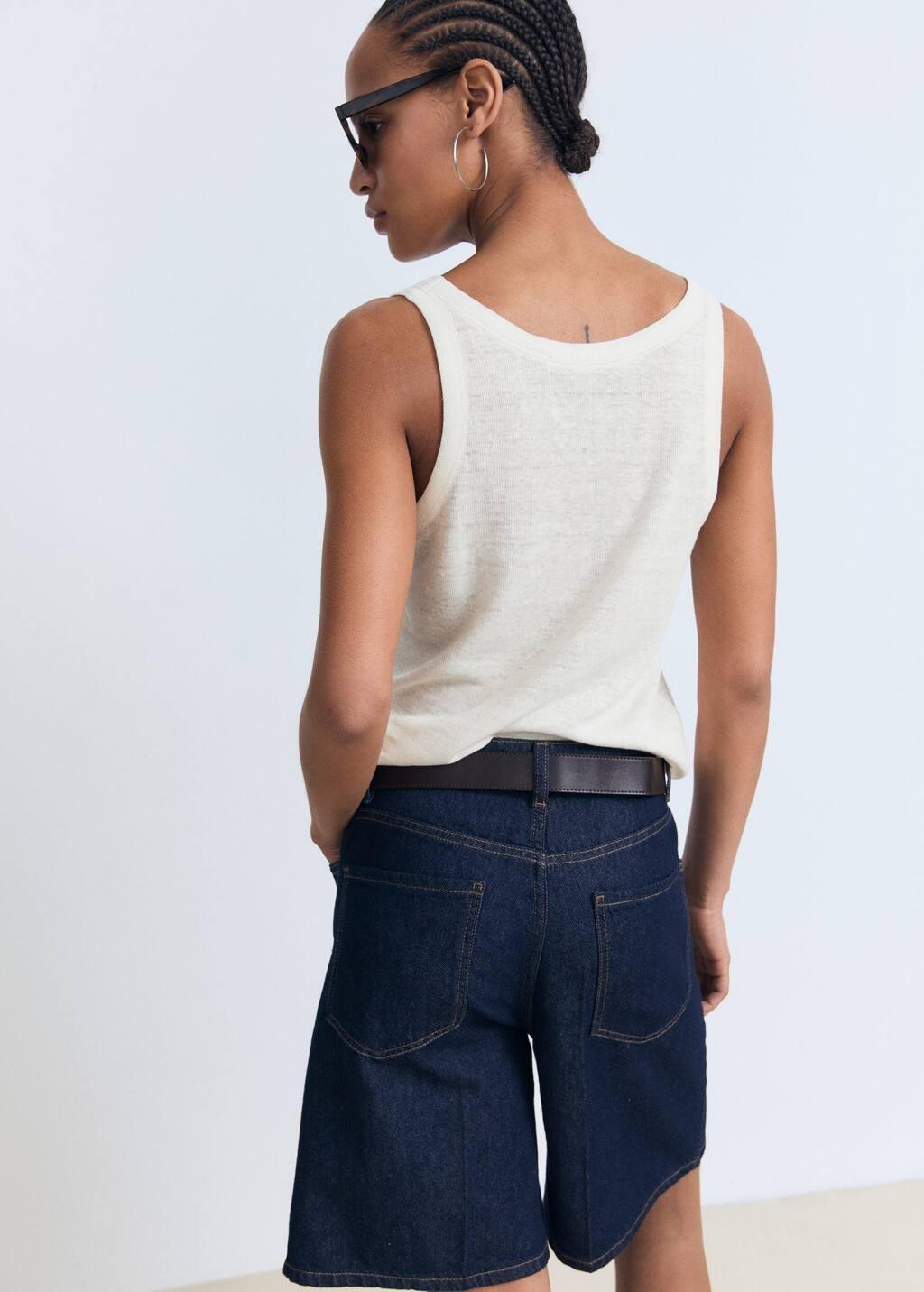 Strap linen top, , large image number 5
