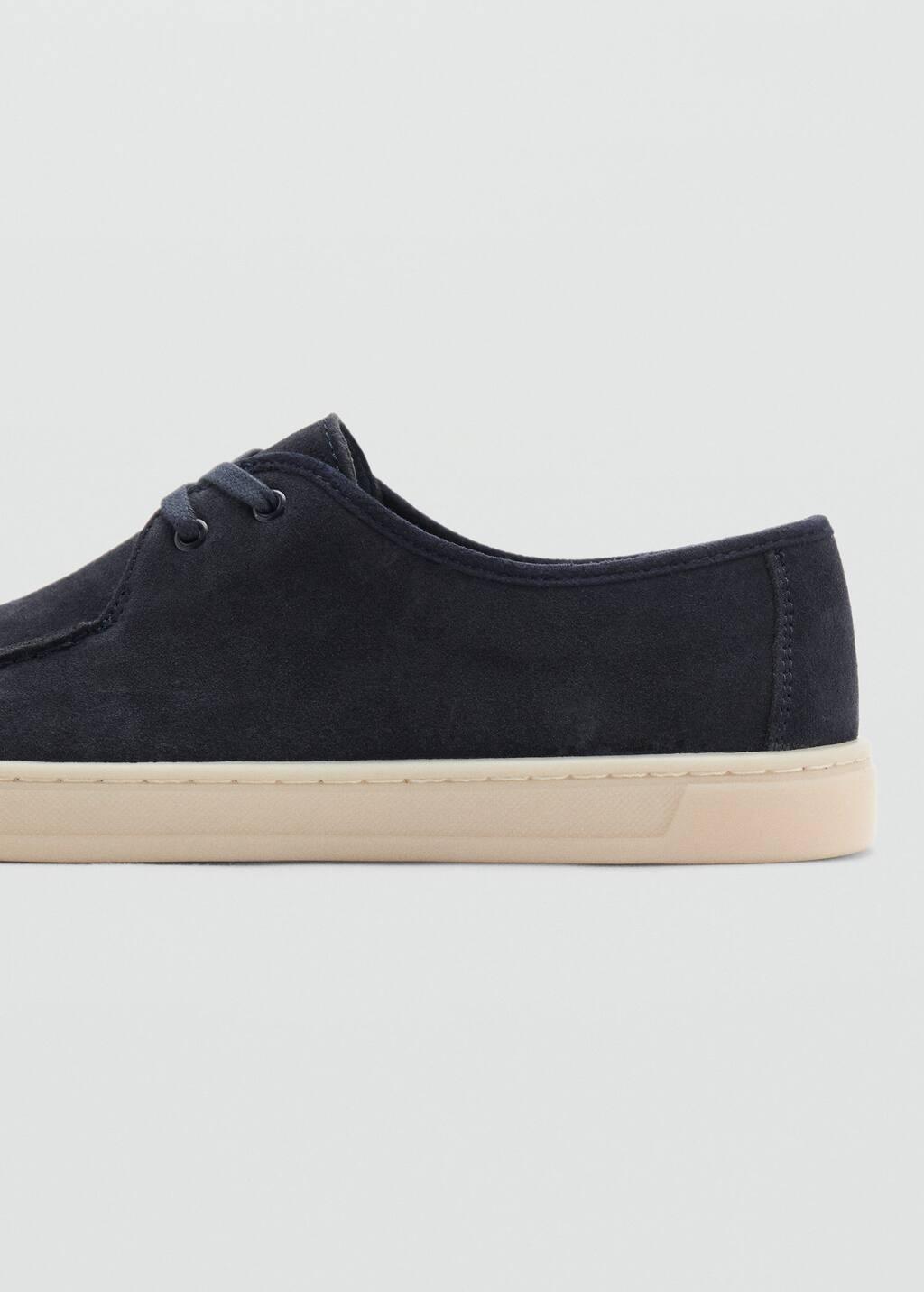 Navy Suede Nautical Shoes, Navy, large image number 1