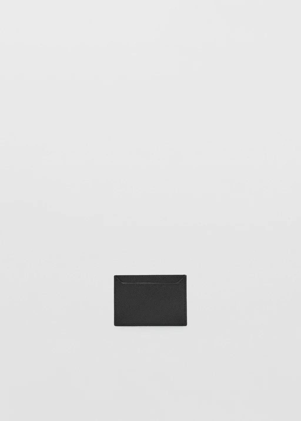 BLACK Saffiano-effect cardholder, 0201_99, large image number 0