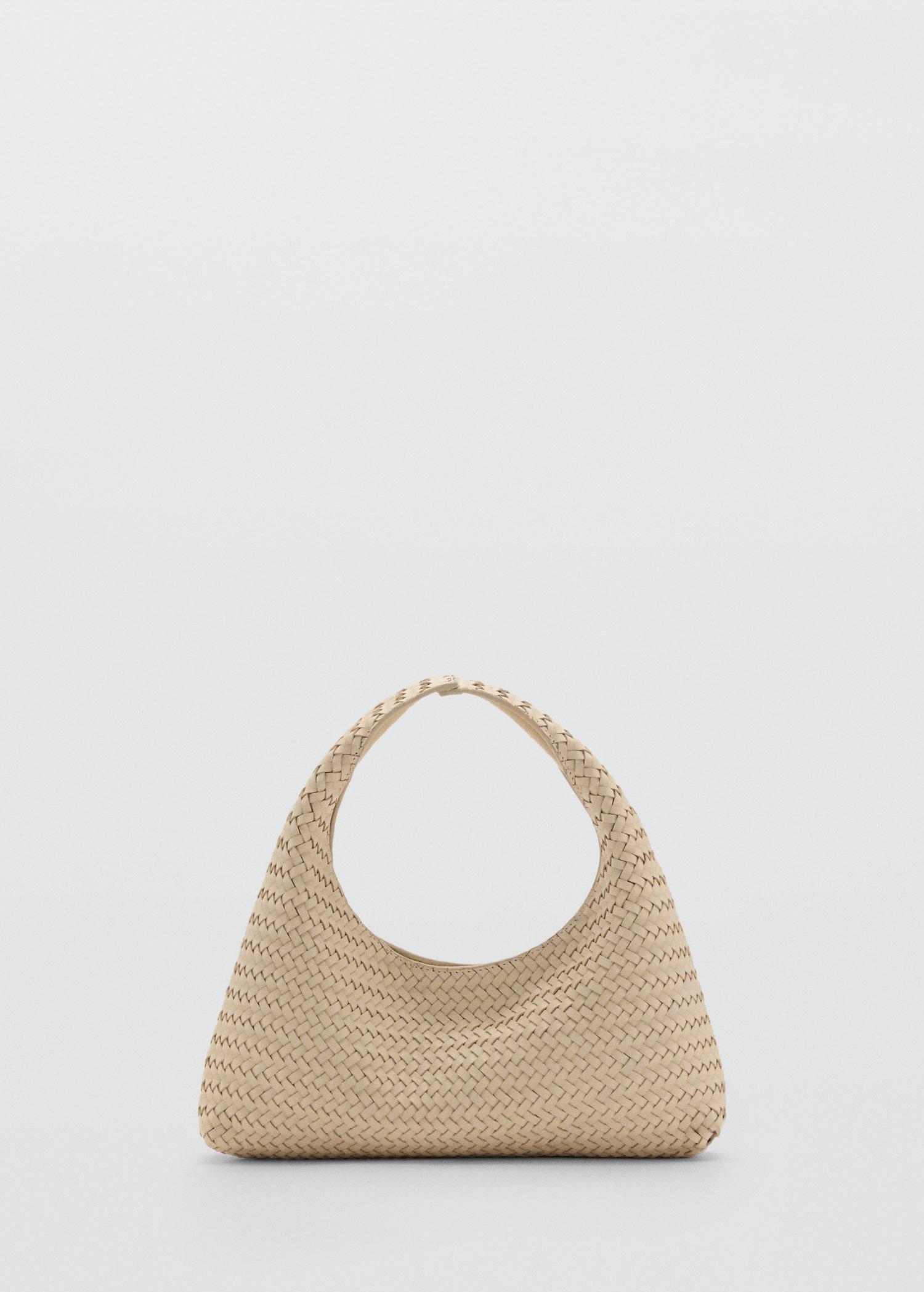 White Braided Leather Handbag, Natural White, large image number 2