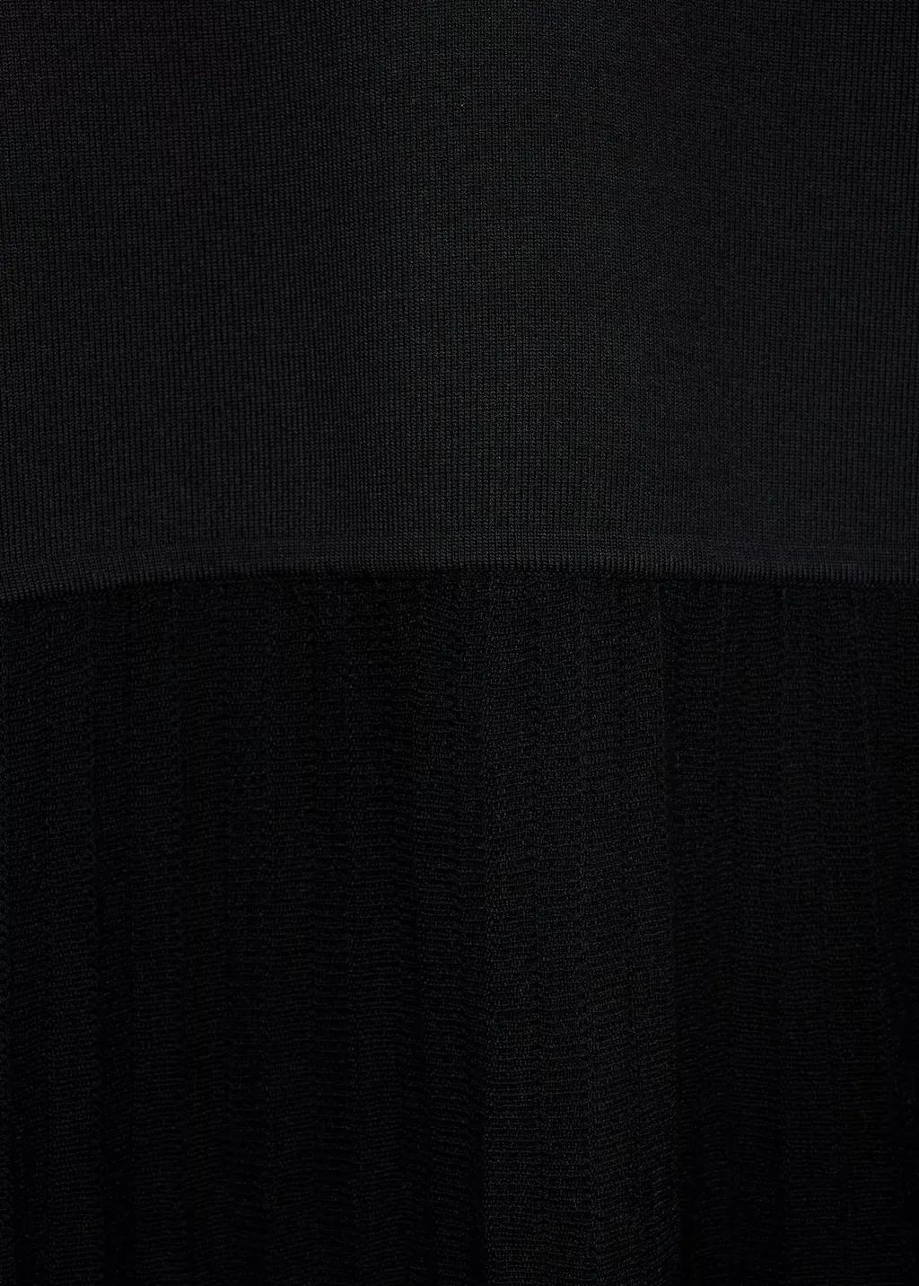 BLACK Combined dress with perkins collar, , large image number 3