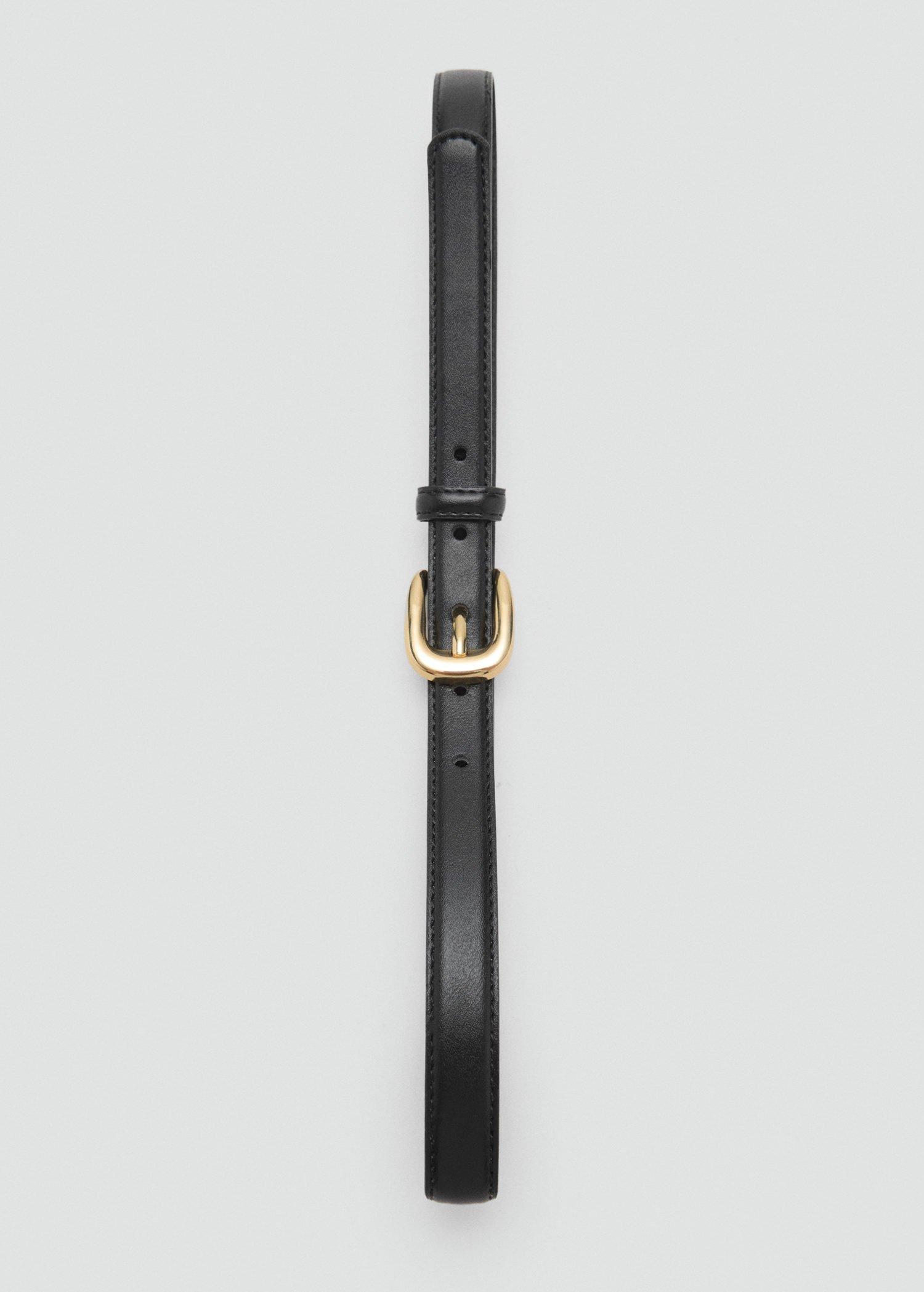 Black Thin Belt With Metal Buckle, , large image number 3