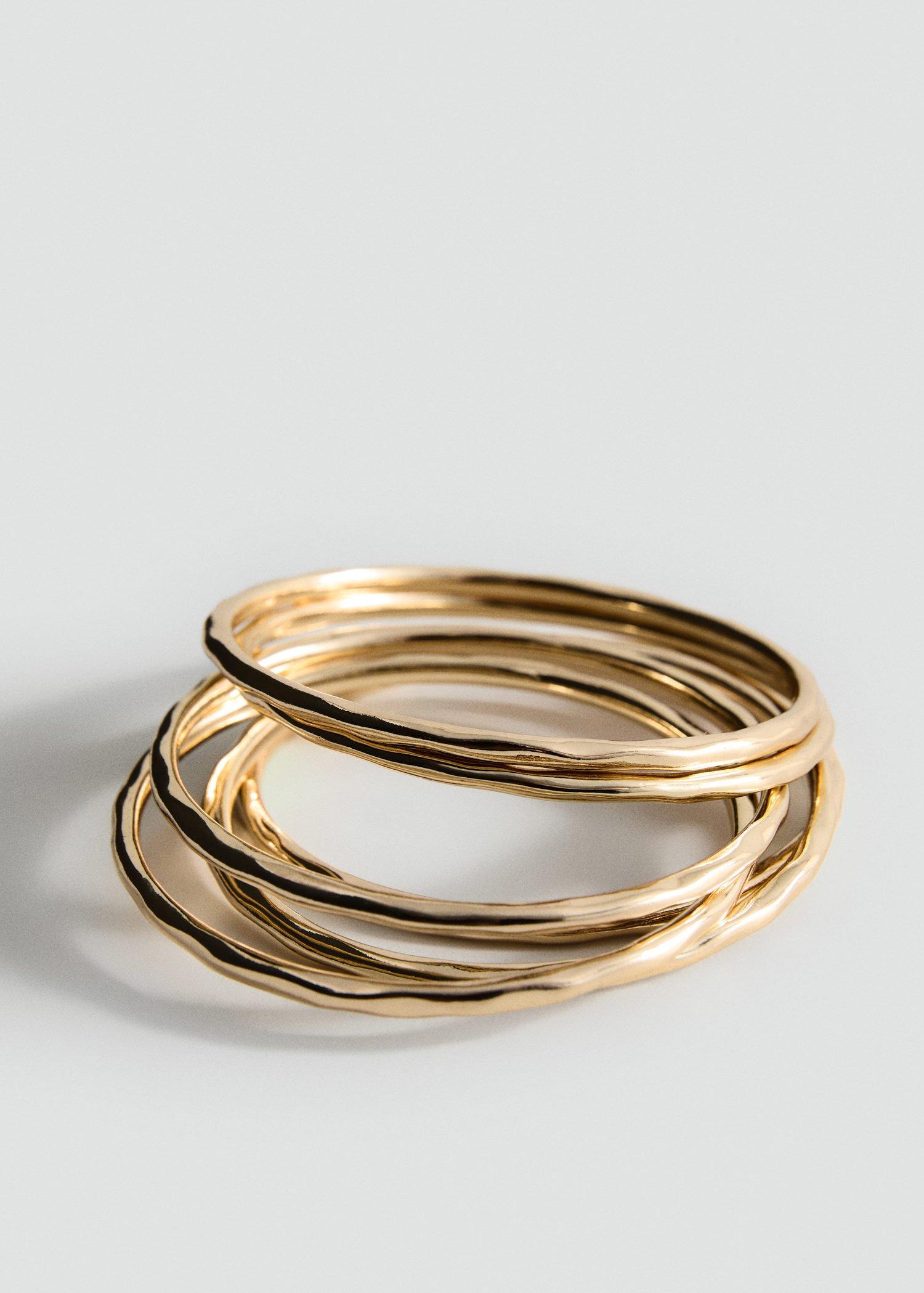 Gold Rigid Bracelets Set, , medium