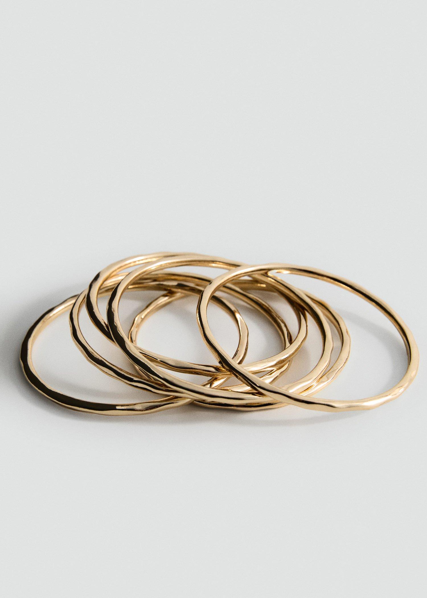 Gold Rigid Bracelets Set, 0201_OR, large image number 1