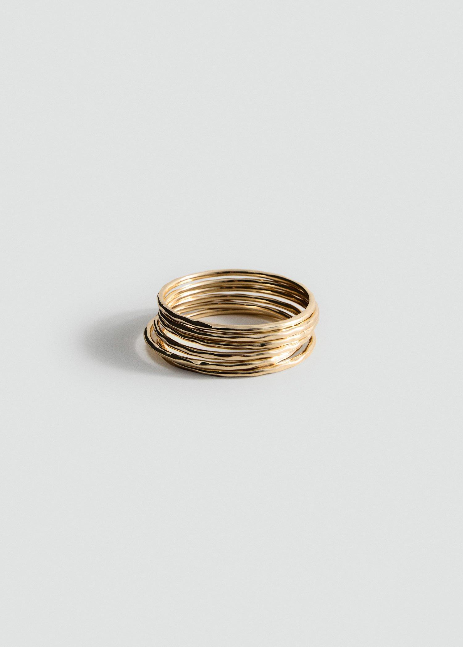 Gold Rigid Bracelets Set, 0201_OR, large image number 2