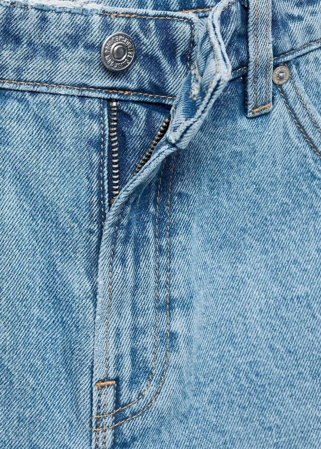 Blue Frayed Hem Denim Shorts, , large image number 4
