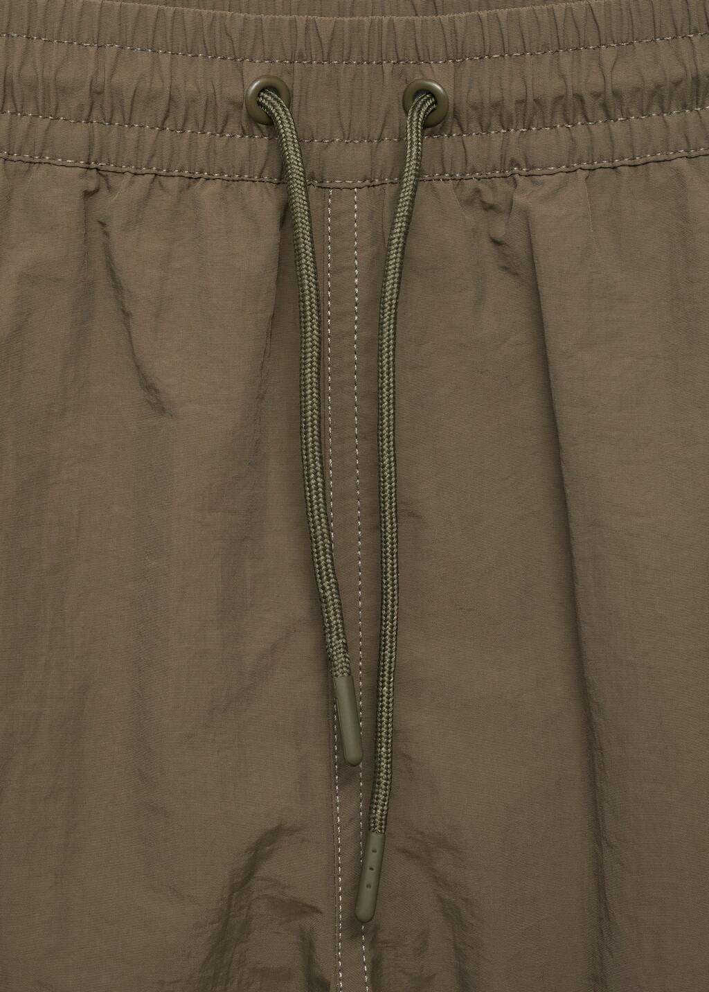 Khaki Basic Drawstring Swimsuit, Beige - Khaki, large image number 6